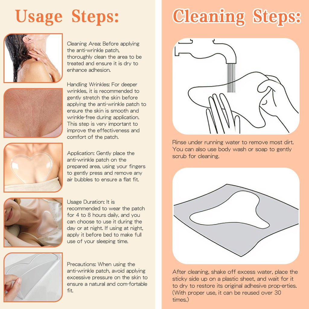 HAJWOBVY Silicone Neck Wrinkle Patches - Reusable Overnight Lifting (4 Pack)