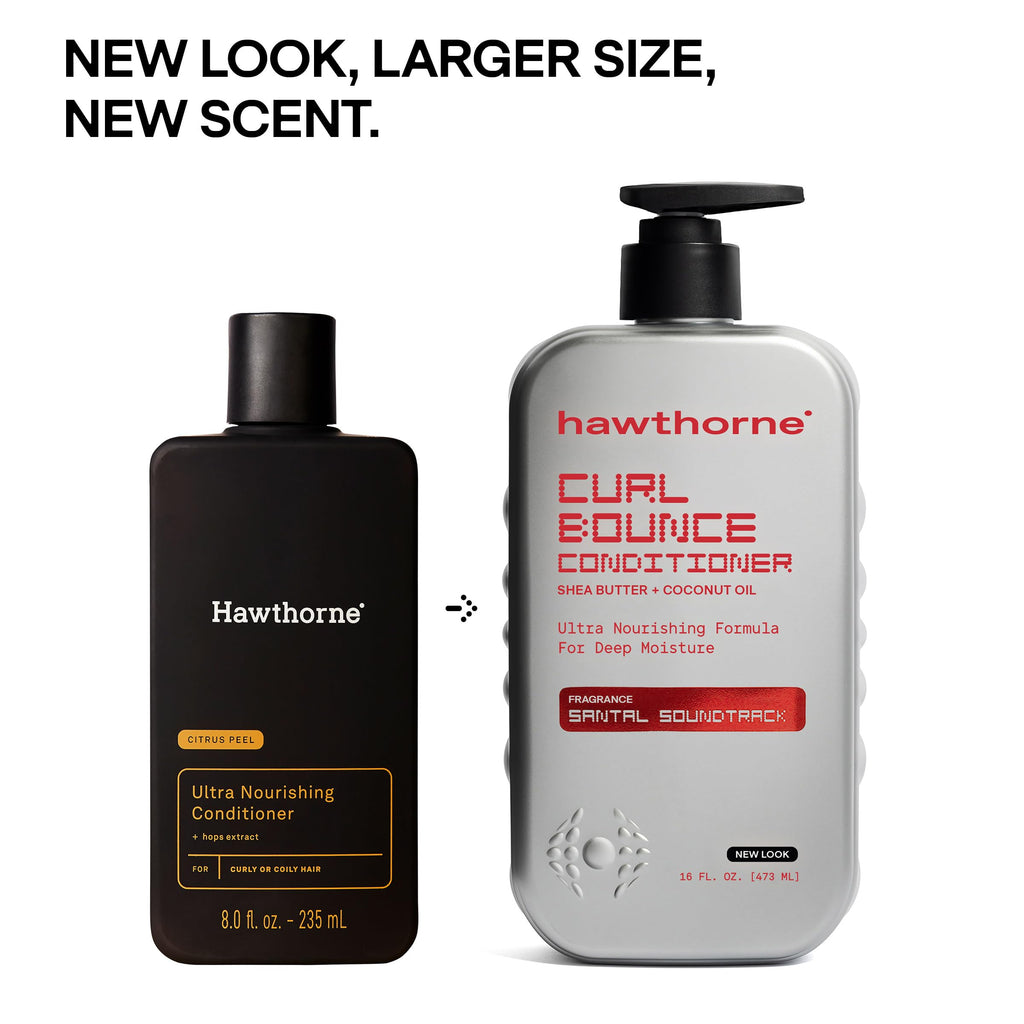 Hawthorne Curl Bounce Shampoo & Conditioner Set for Men – Sulfate Free, Sandalwood, 16 oz Each