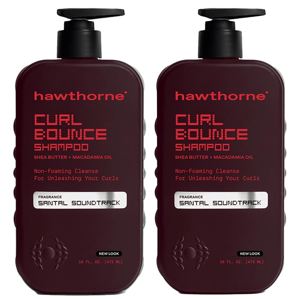 Hawthorne Curl Bounce Shampoo for Men – Sulfate & Paraben Free, 16 oz (2-Pack)