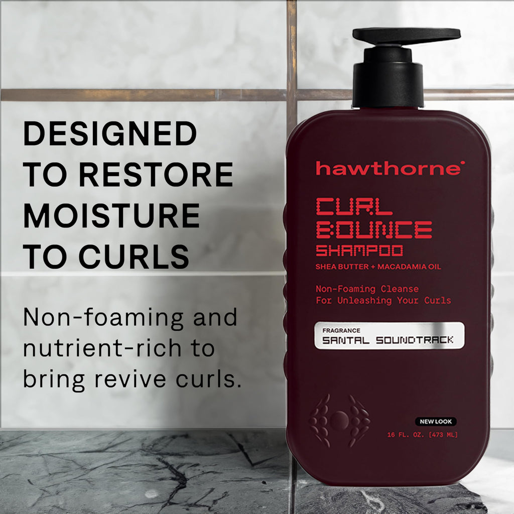 Hawthorne Curl Bounce Shampoo for Men – Sulfate & Paraben Free, 16 oz (2-Pack)