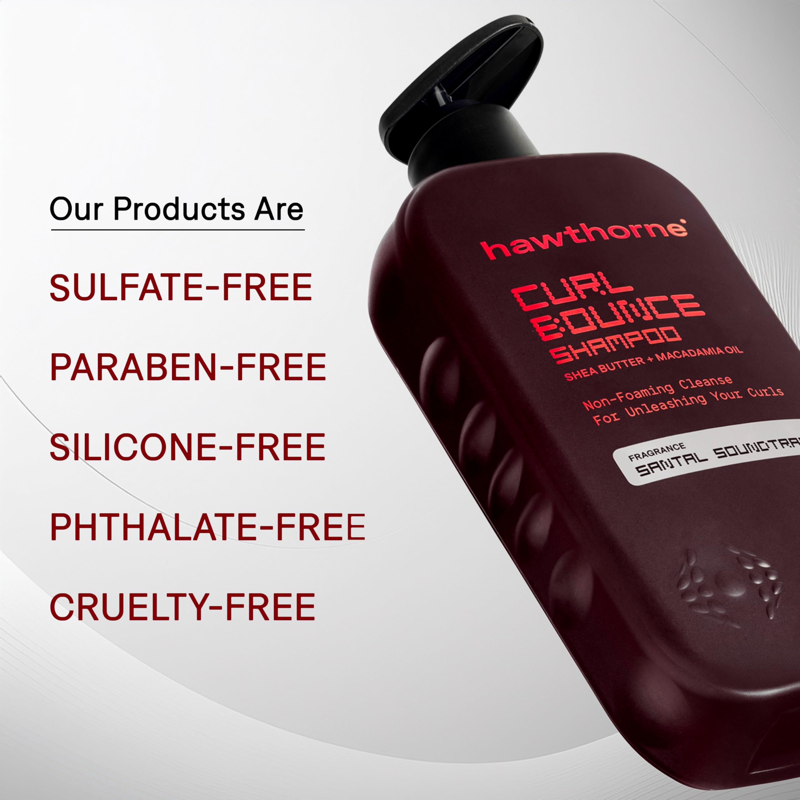 Hawthorne Curl Bounce Shampoo for Men – Sulfate & Paraben Free, 16 oz (2-Pack)