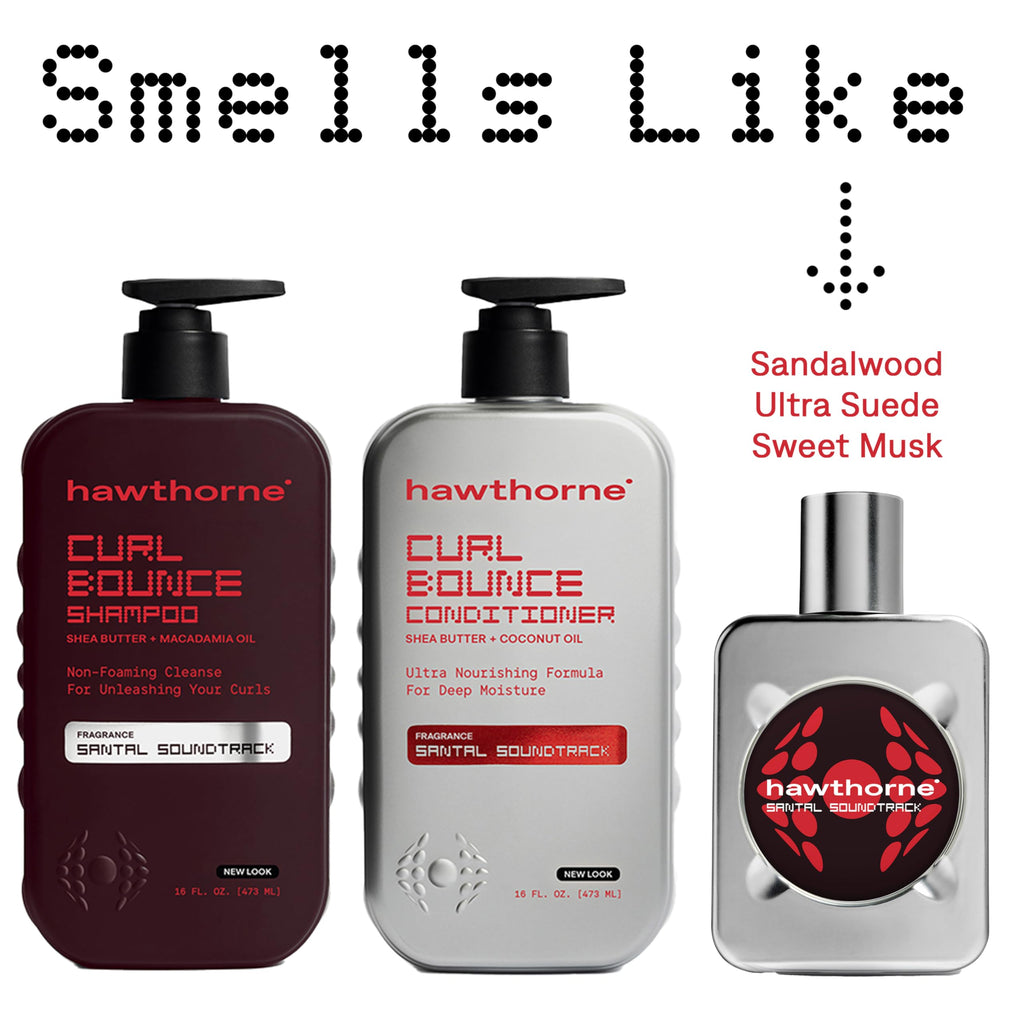 Hawthorne Curl Bounce Shampoo & Conditioner Set for Men – Sulfate Free, Sandalwood, 16 oz Each