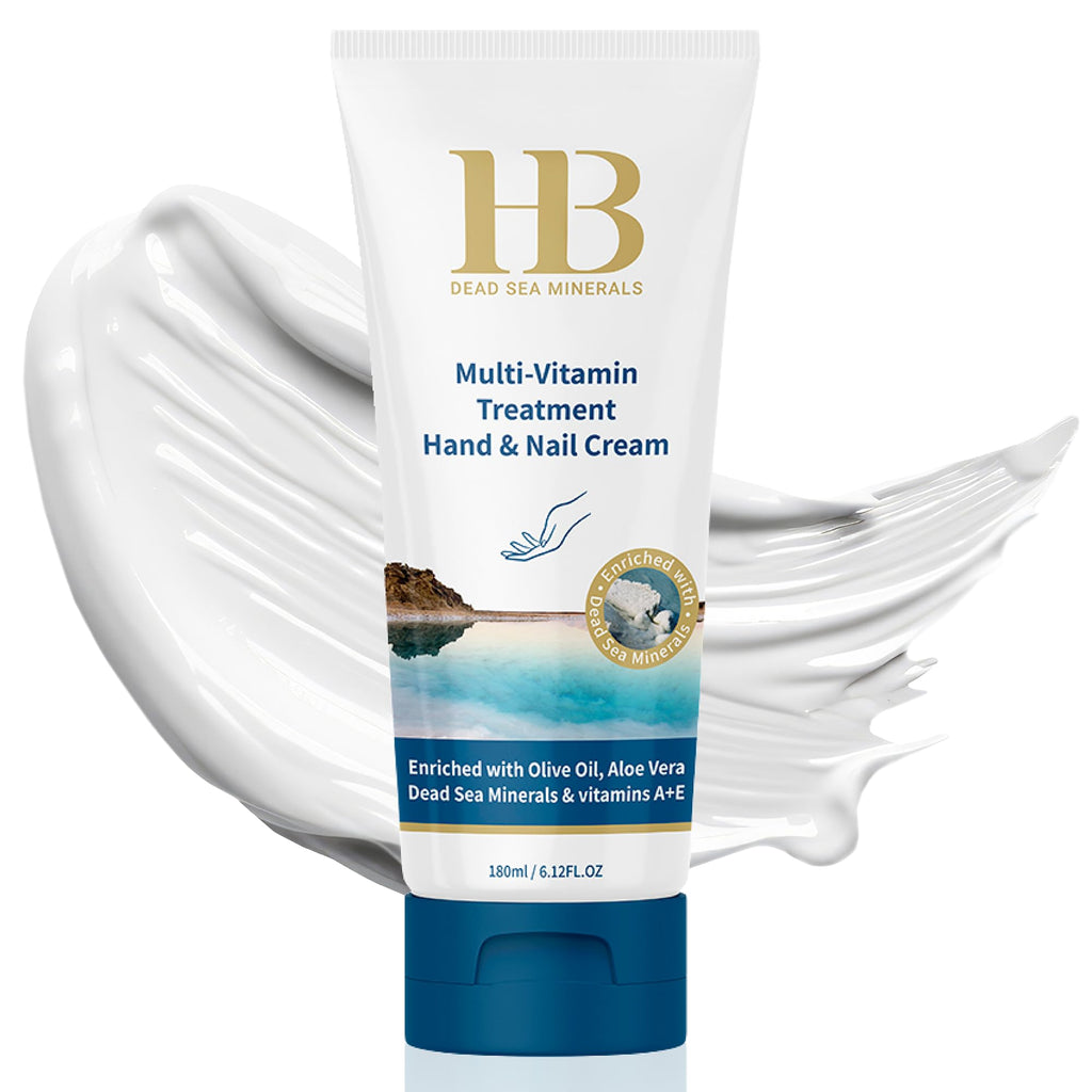 HB Dead Sea Minerals Multivitamin Hand & Nail Cream – Moisturizing Lotion, Nail Strengthening (3.4 oz)