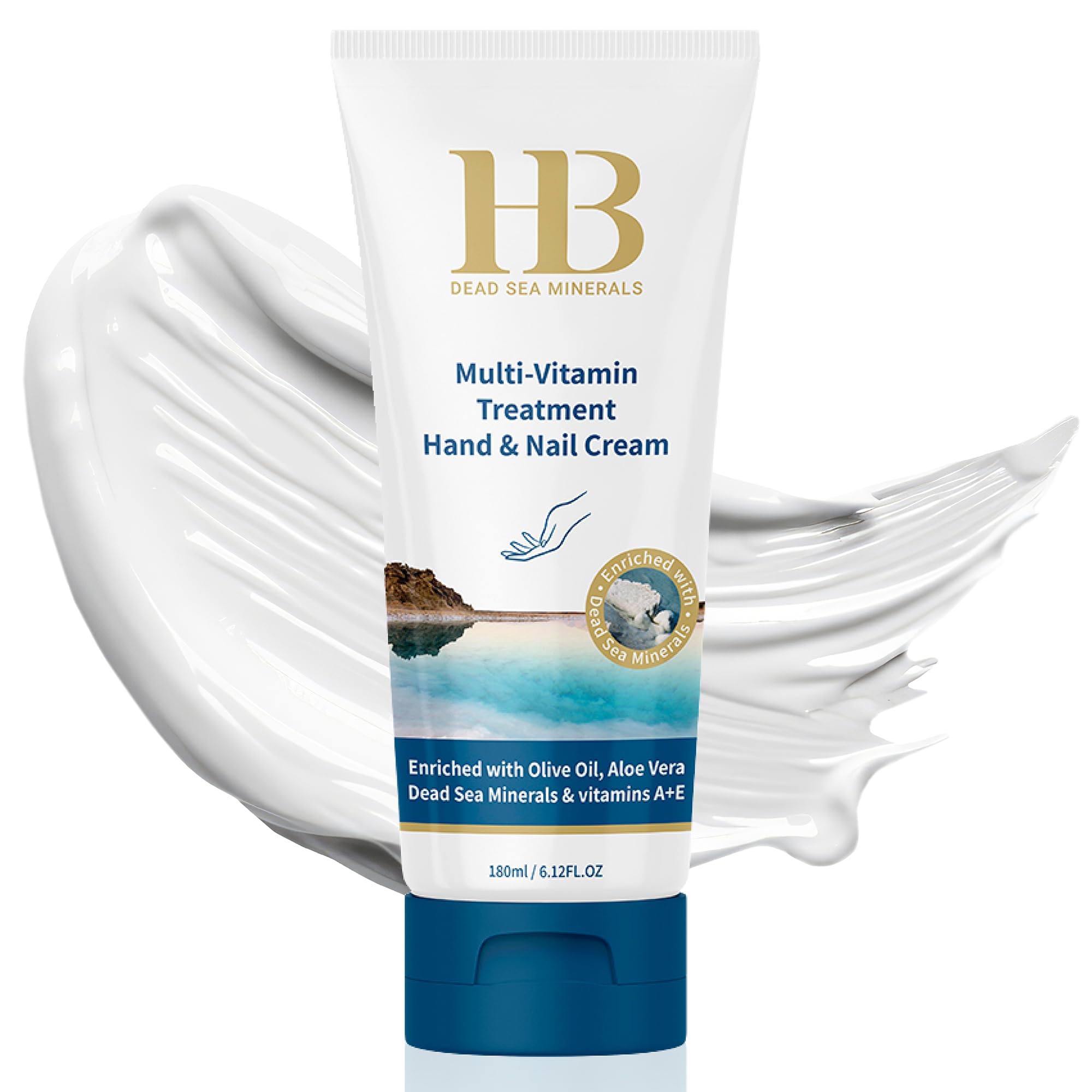 HB Dead Sea Minerals Multivitamin Hand & Nail Cream – Moisturizing Lotion, Nail Strengthening (3.4 oz)