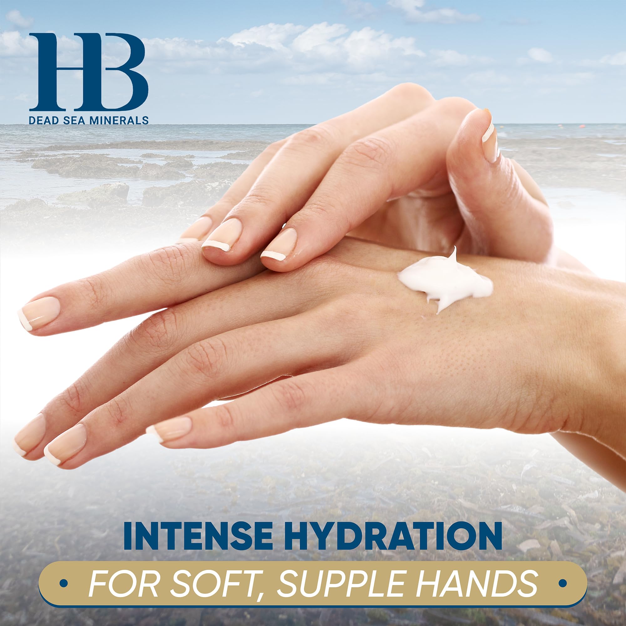 HB Dead Sea Minerals Multivitamin Hand & Nail Cream – Moisturizing Lotion, Nail Strengthening (3.4 oz)