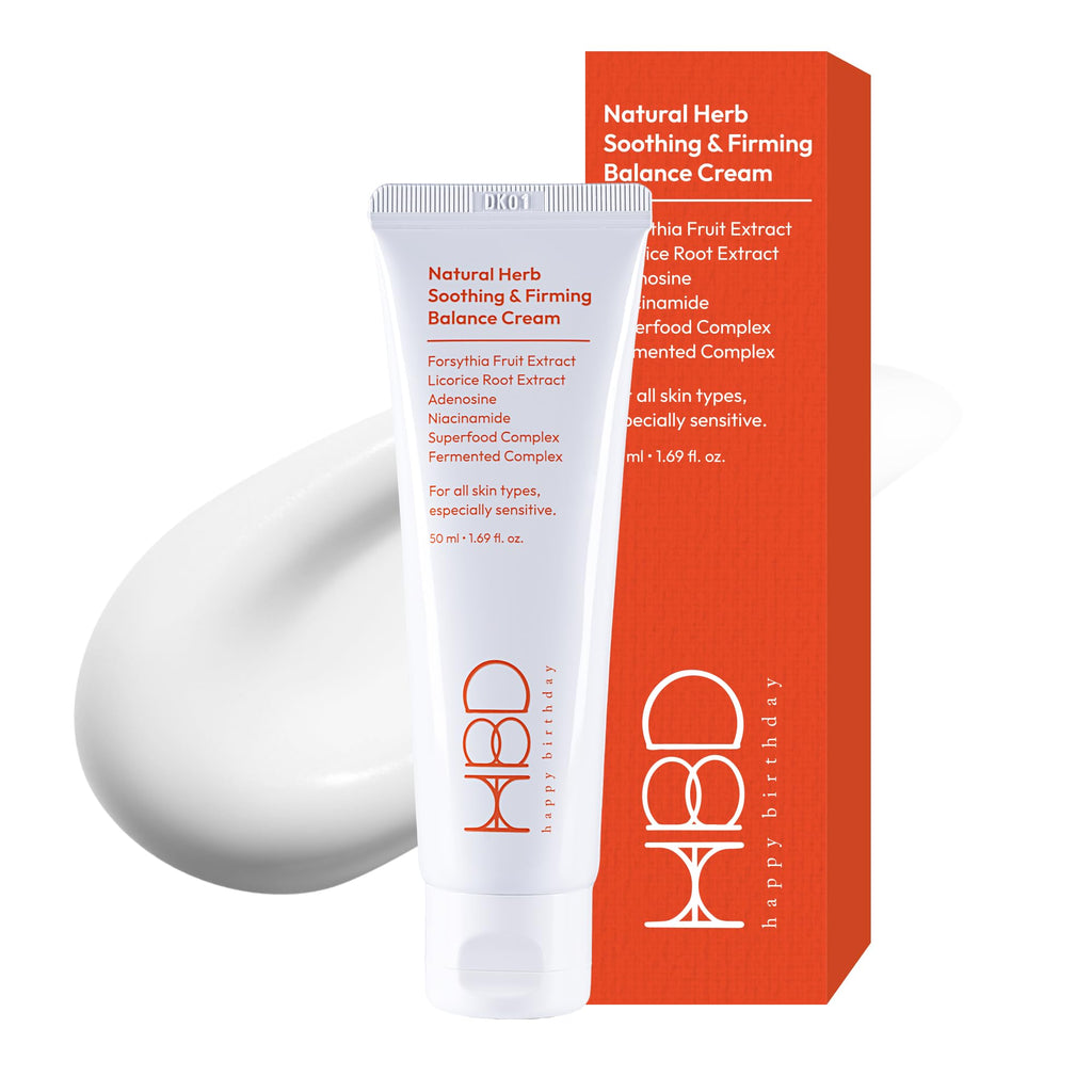 HBD Soothing & Firming Face Moisturizer with Niacinamide & Adenosine – Hydrating Korean Cream (1.69 fl oz)