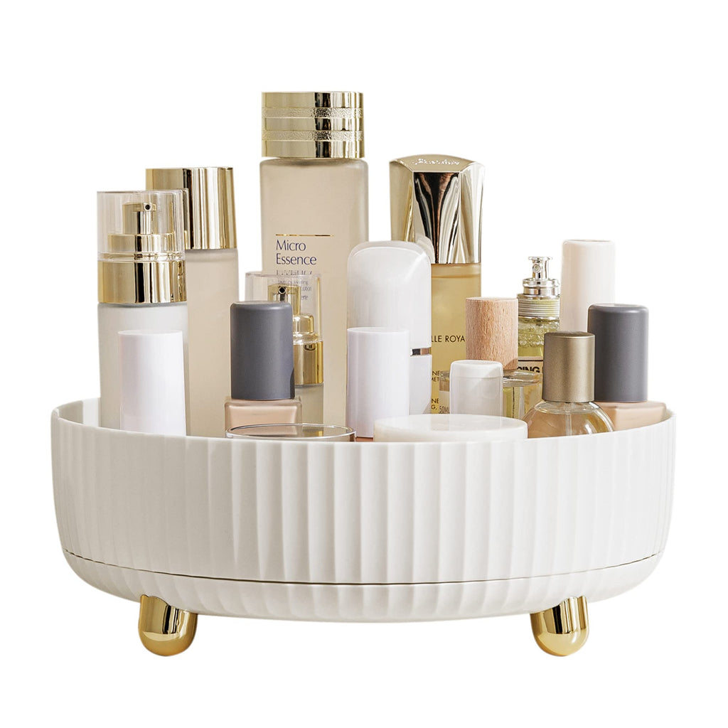 HBlife 360° Makeup Organizer – 11-Inch Lazy Susan for Vanity & Bathroom Counter (White)