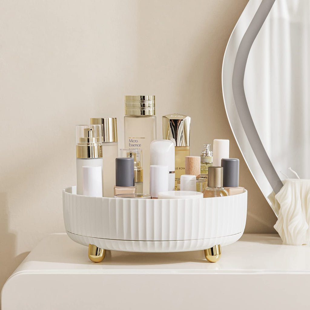 HBlife 360° Makeup Organizer – 11-Inch Lazy Susan for Vanity & Bathroom Counter (White)
