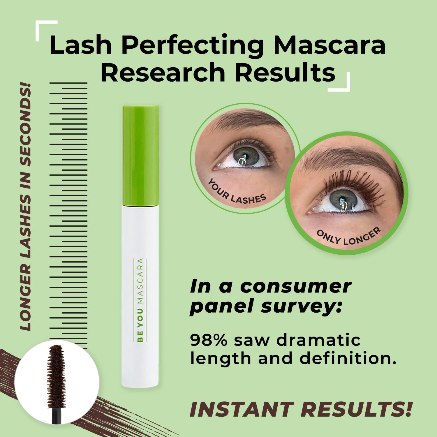 NEW! MAGIC BROWN BE YOU MASCARA by HBY – Lash Perfecting Gel, Buildable & Vegan