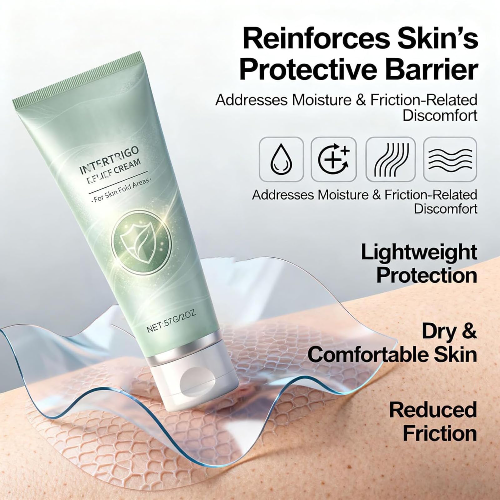 Hea Lora Intertrigo Cream – Skin Fold Care with Zinc Oxide & Undecylenic Acid | Non-Steroid (2PCS)
