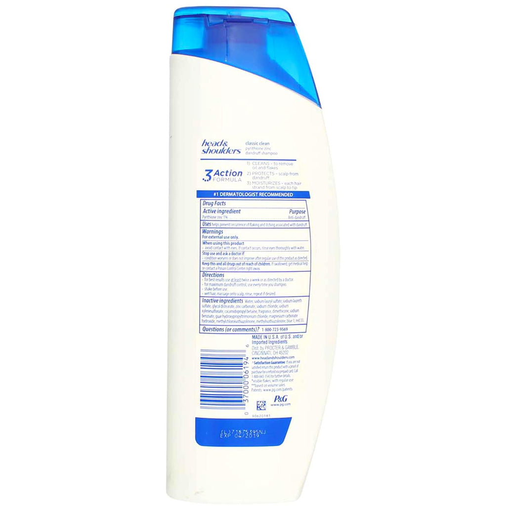 Head & Shoulders Classic Clean Dandruff Shampoo 13.5 oz - 2 Pack | Hydrazinc Formula