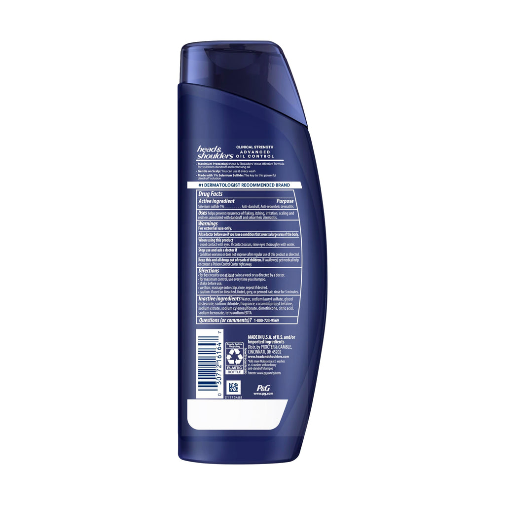Head & Shoulders Clinical Strength Advanced Oil Control Shampoo – 1% Selenium Sulfide, Citrus, 13.5 fl oz