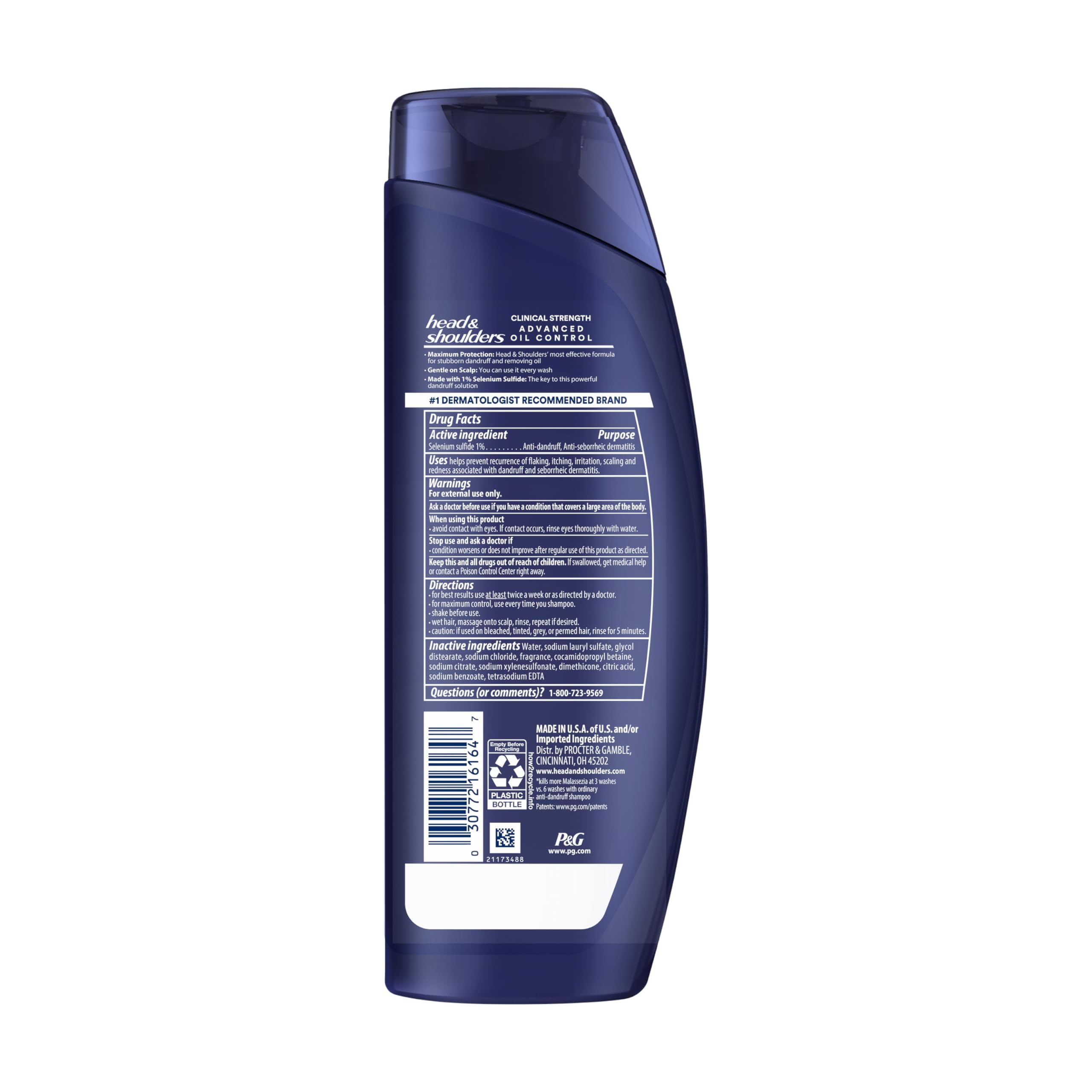 Head & Shoulders Clinical Strength Advanced Oil Control Shampoo – 1% Selenium Sulfide, Citrus, 13.5 fl oz