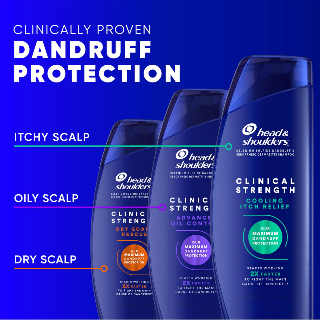 Head & Shoulders Clinical Strength Advanced Oil Control Shampoo – 1% Selenium Sulfide, Citrus, 13.5 fl oz