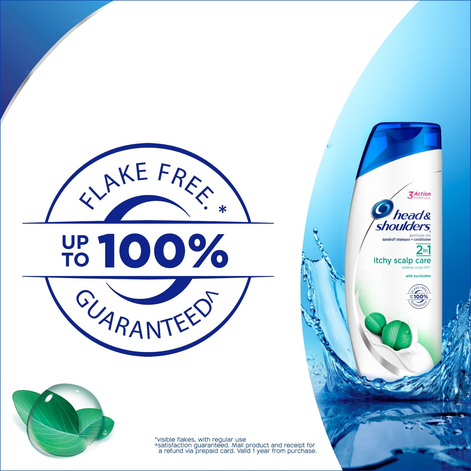 Head & Shoulders Itchy Scalp Care with Eucalyptus – 2-in-1 Anti-Dandruff Shampoo + Conditioner, 8.45 Fl Oz (Pack of 6)