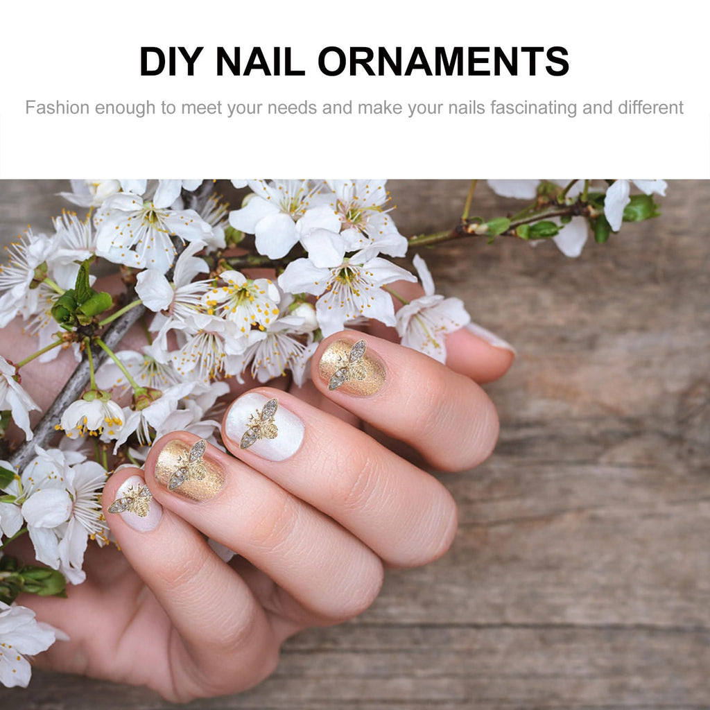 Healeved Bee Nail Charms 3D Alloy – Retro Nail Art Accessories for Acrylic & Natural Nails