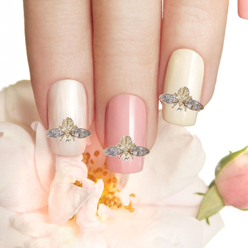 Healeved Bee Nail Charms 3D Alloy – Retro Nail Art Accessories for Acrylic & Natural Nails