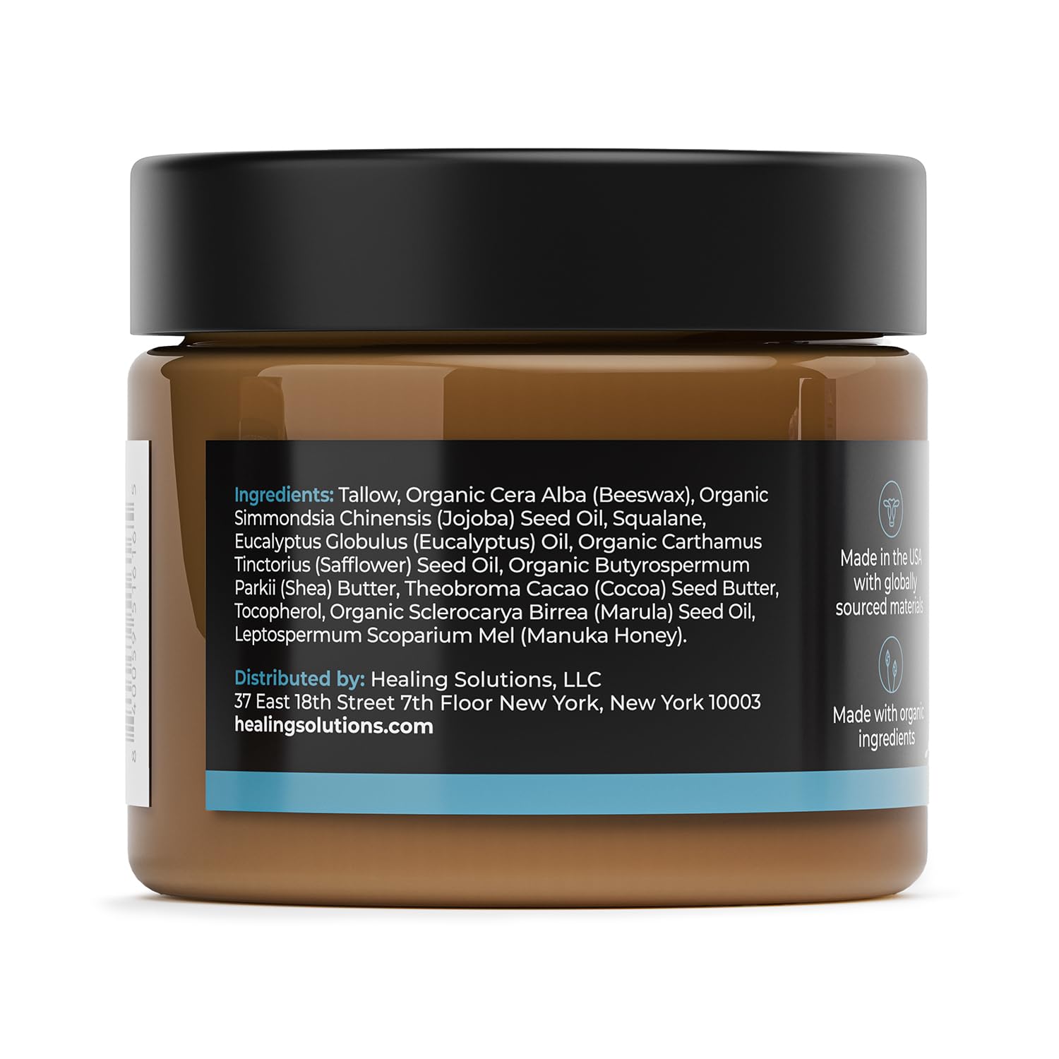 Healing Solutions Beef Tallow & Honey Balm for Face – 1.8oz, Unscented