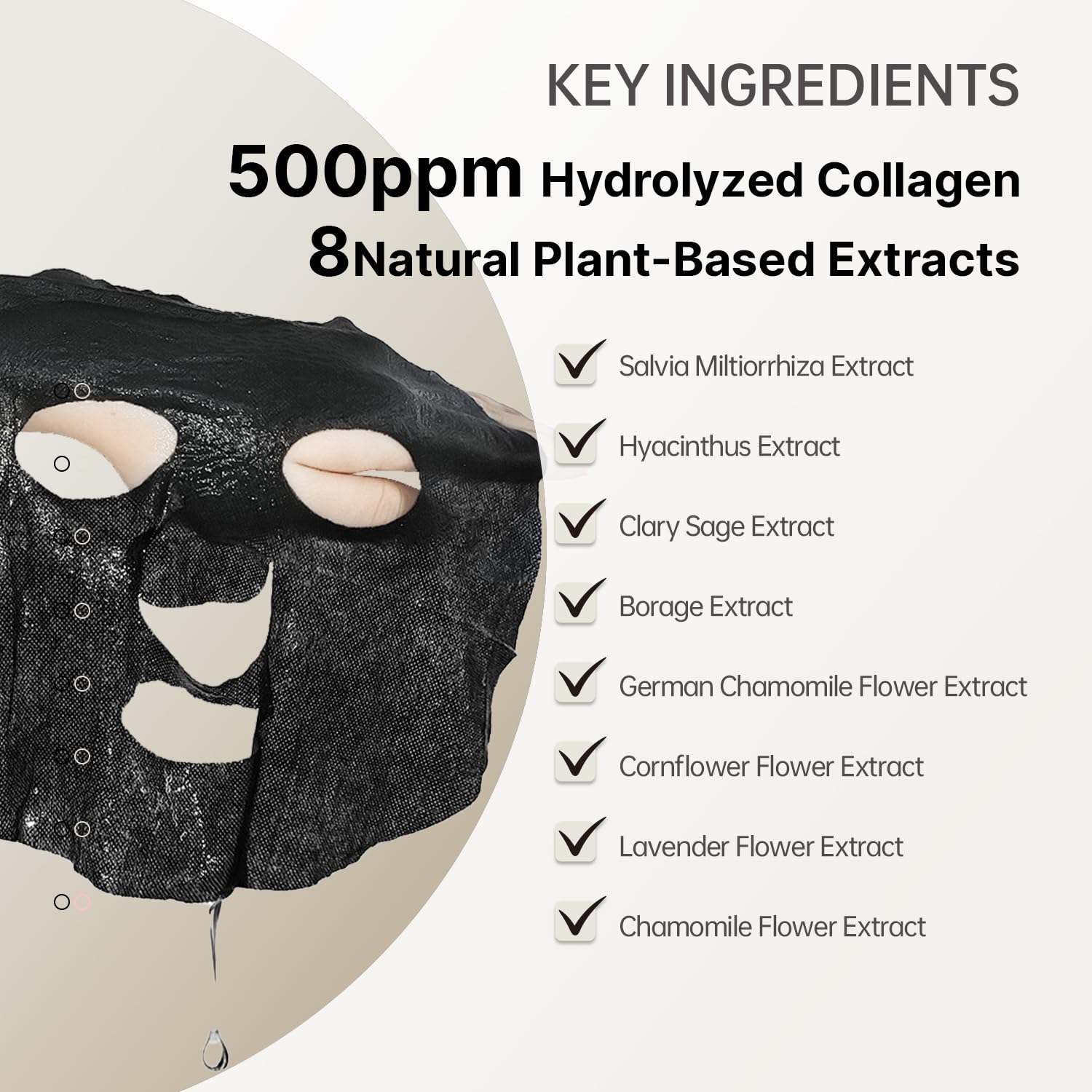 HEALOINE Deep Collagen Mask with Hyaluronic Acid – Overnight Firming, 500ppm Collagen, 30g x10