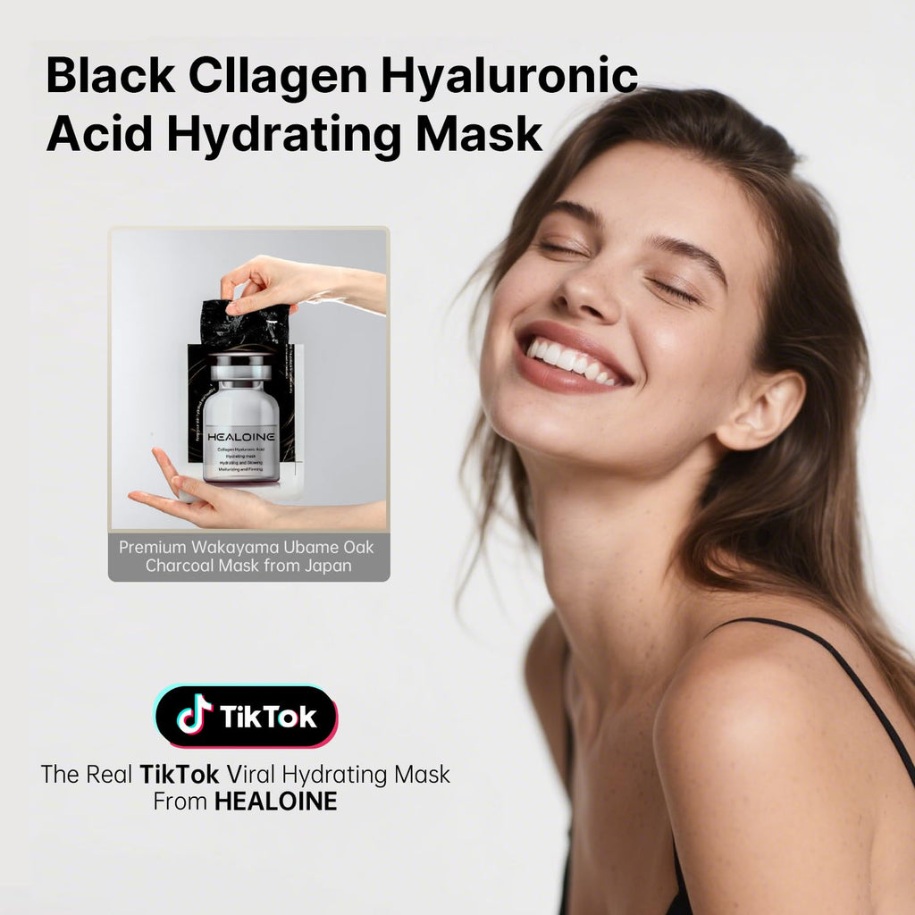 HEALOINE Deep Collagen Mask with Hyaluronic Acid – Overnight Firming, 500ppm Collagen, 30g x10