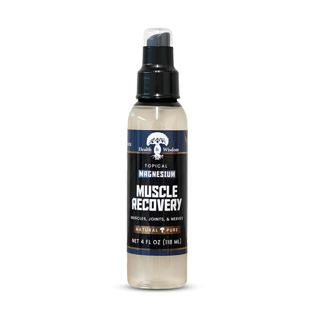 Health and Wisdom Magnesium Muscle Recovery – Topical Muscle & Joint Support (4 fl oz)
