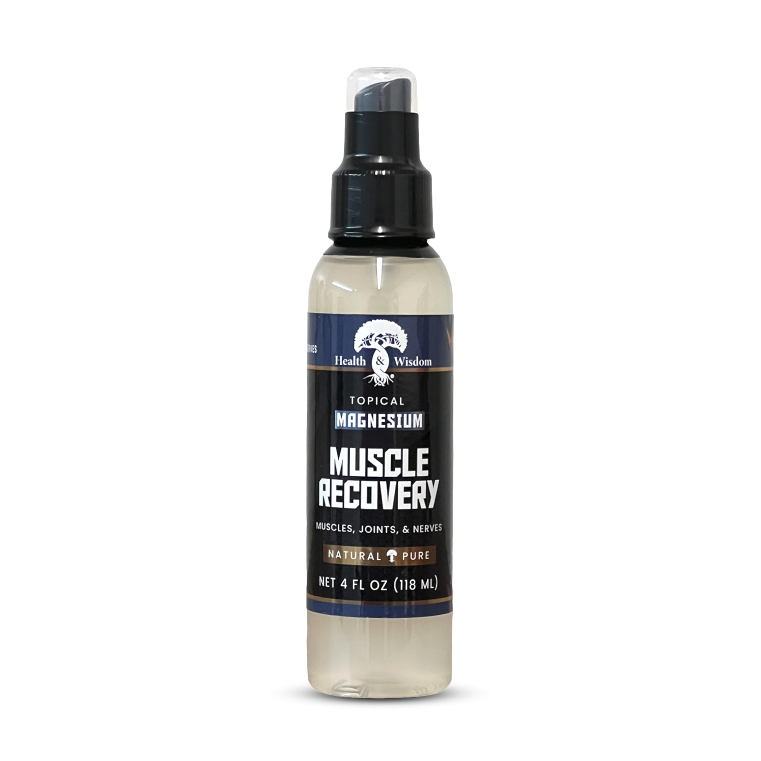 Health and Wisdom Magnesium Muscle Recovery – Topical Muscle & Joint Support (4 fl oz)