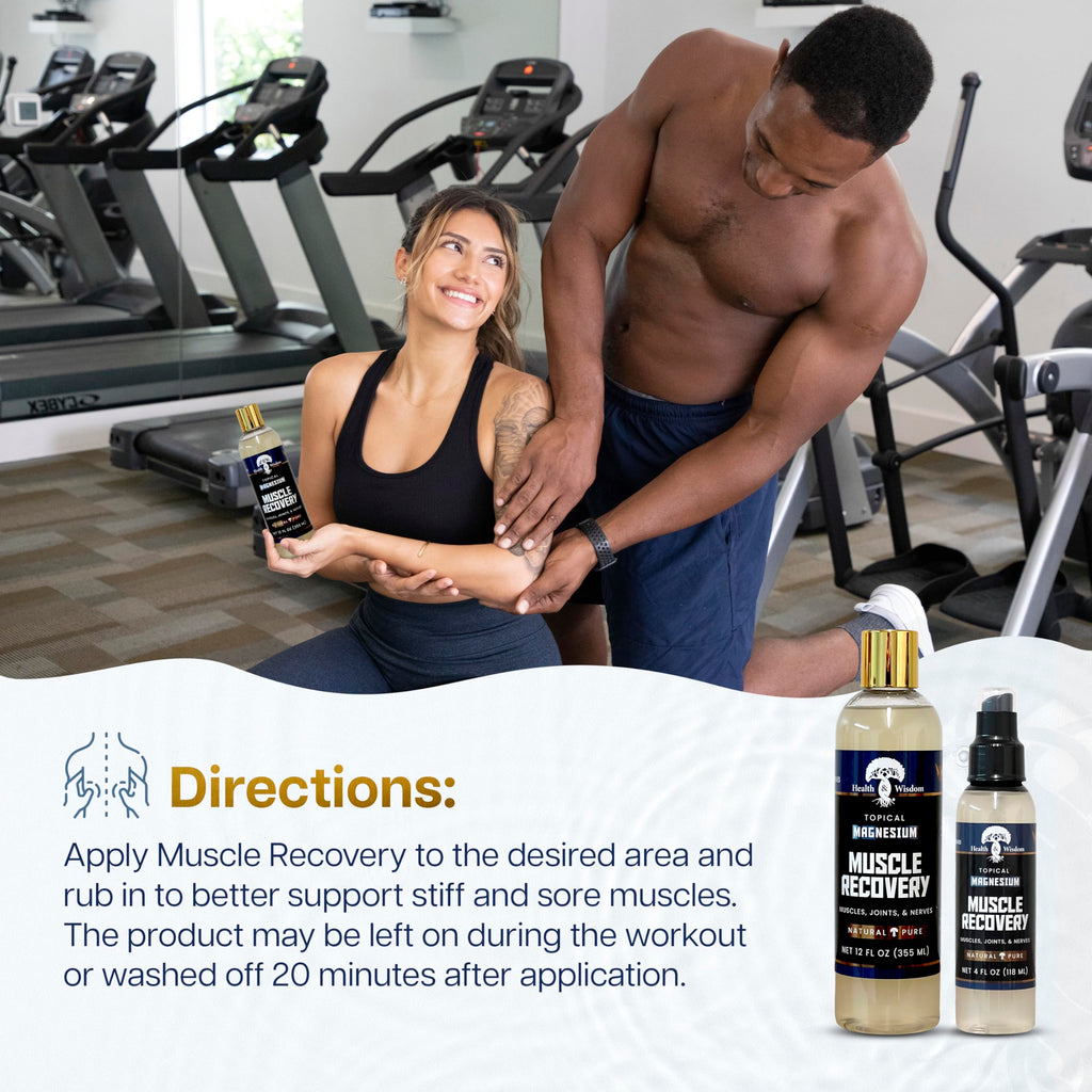 Health and Wisdom Magnesium Muscle Recovery – Topical Muscle & Joint Support (4 fl oz)