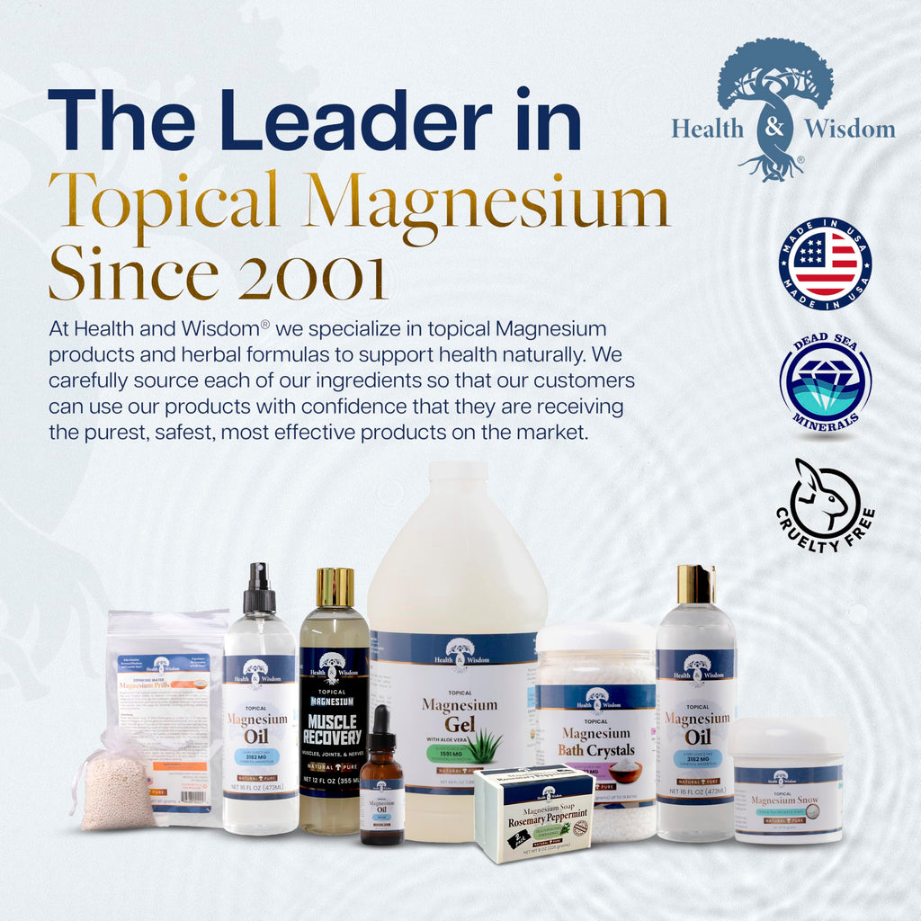 Health and Wisdom Magnesium Muscle Recovery – Topical Muscle & Joint Support (4 fl oz)