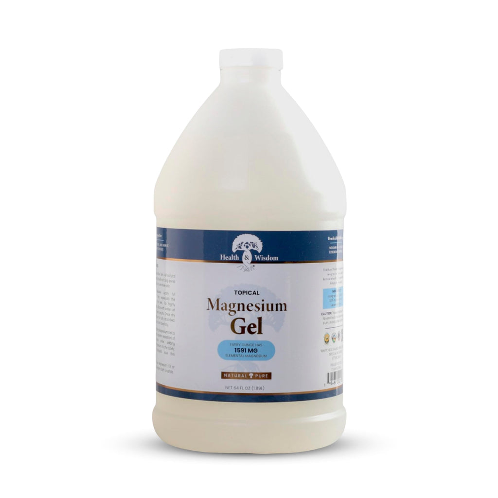 Health and Wisdom Pure Magnesium Gel with Seaweed Extract | Enhanced Absorption & Skin Moisture | 64 Fl oz