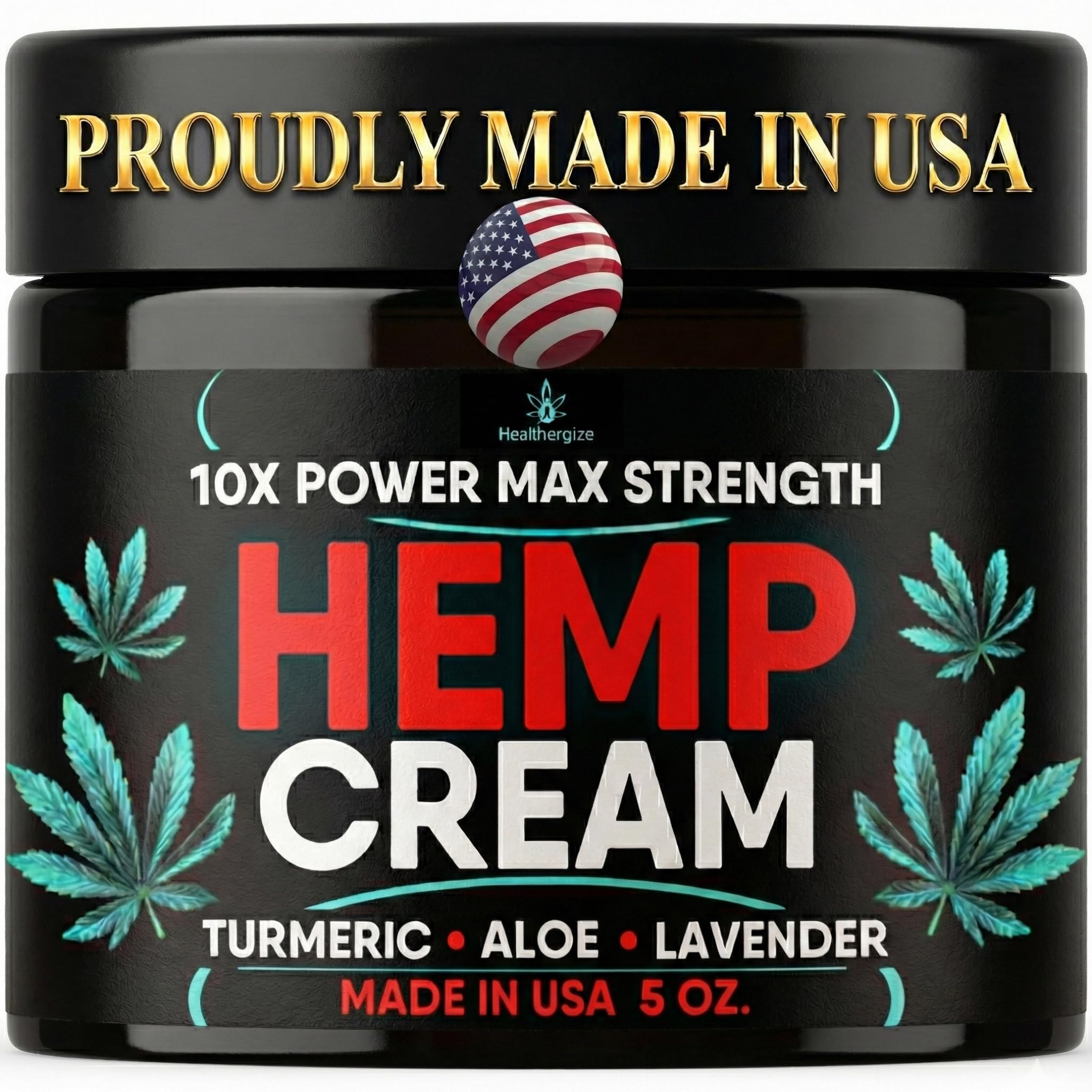 Healthergize Hemp Cream Maximum Strength — Full Body Hemp Lotion, Non-Greasy, USA Made