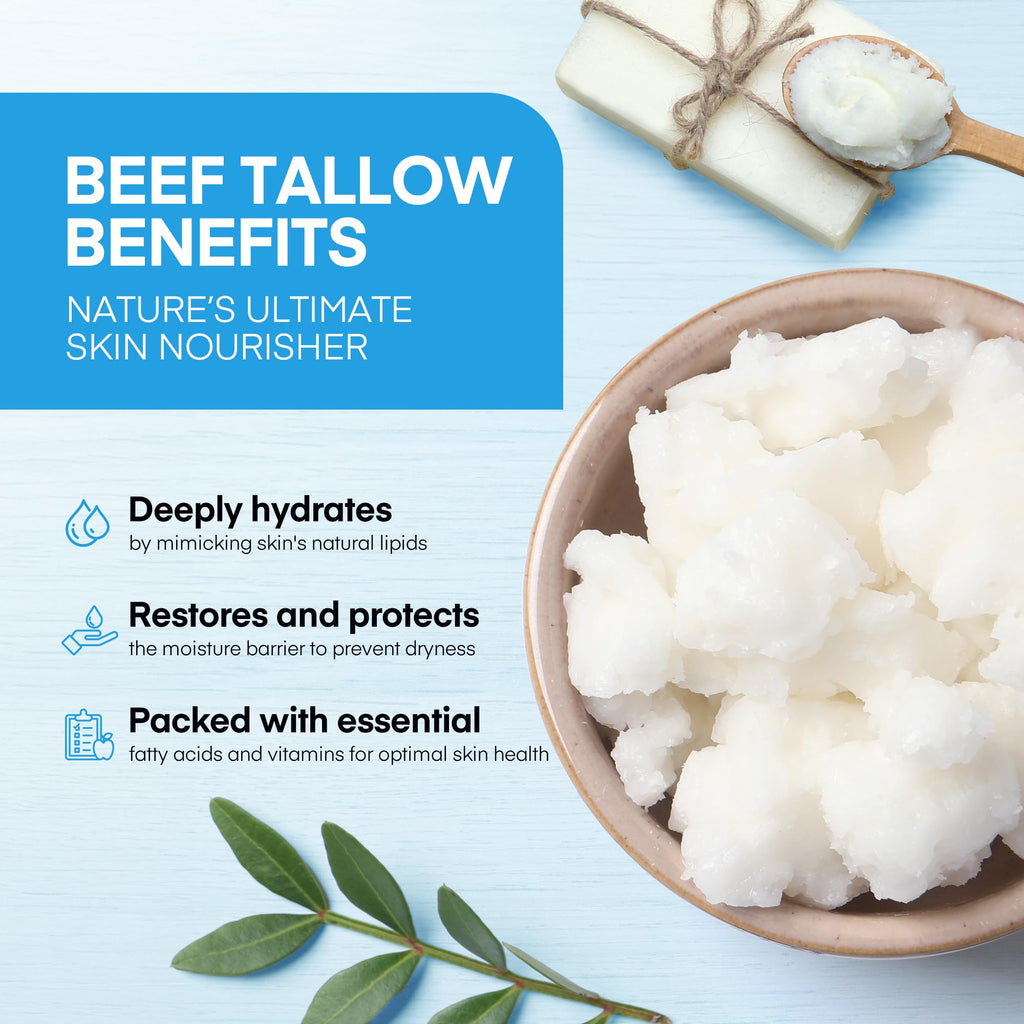 HealthyDerm Copper Peptides GHK-Cu Beef Tallow Blue Balm – Hydrating Face & Body Moisturizer for Mature, Dry & Sensitive Skin – 2oz
