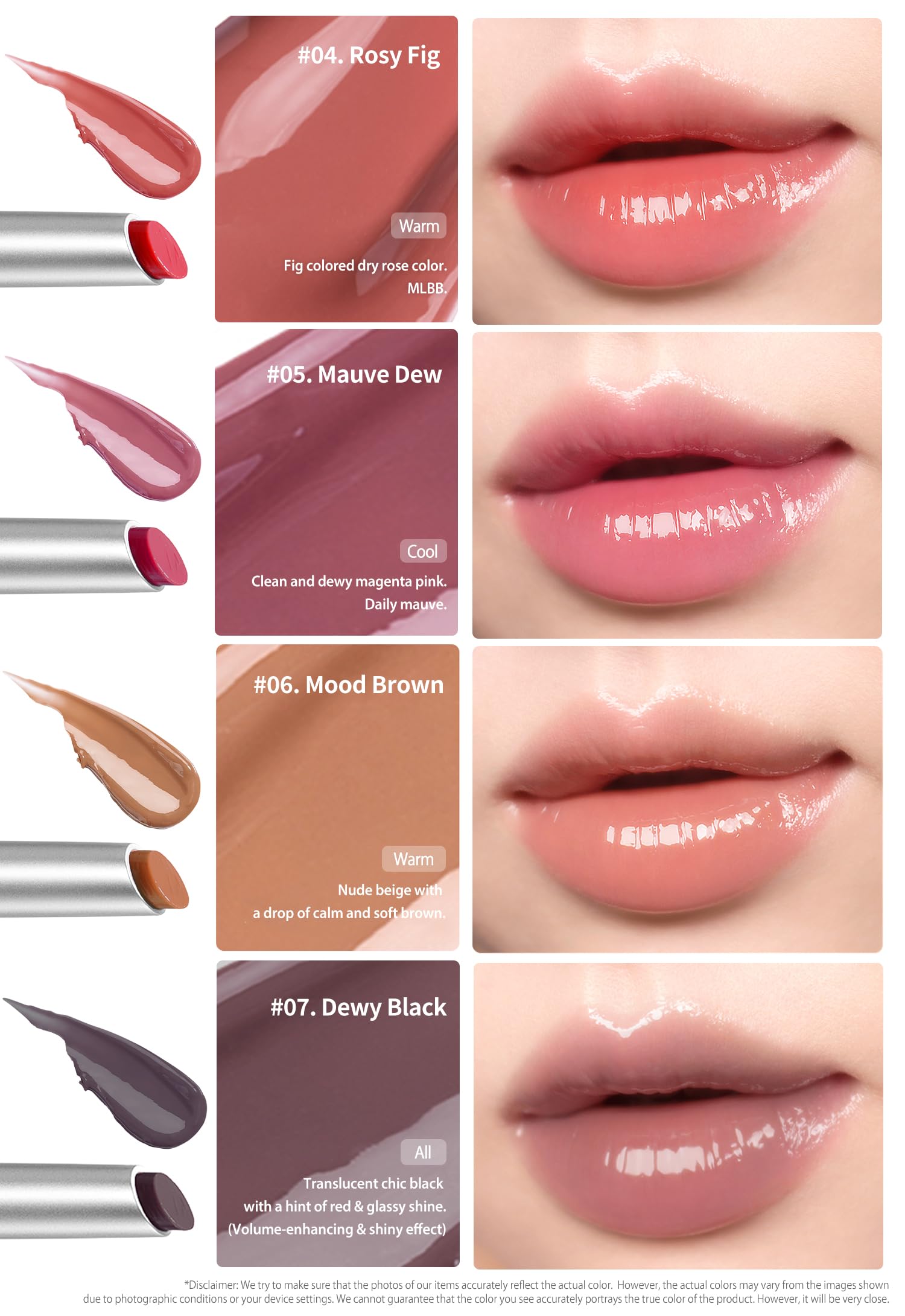 Heart Percent Dote On Mood Dewy Black Lipstick – High-Shine Dewy Melting Lip Color