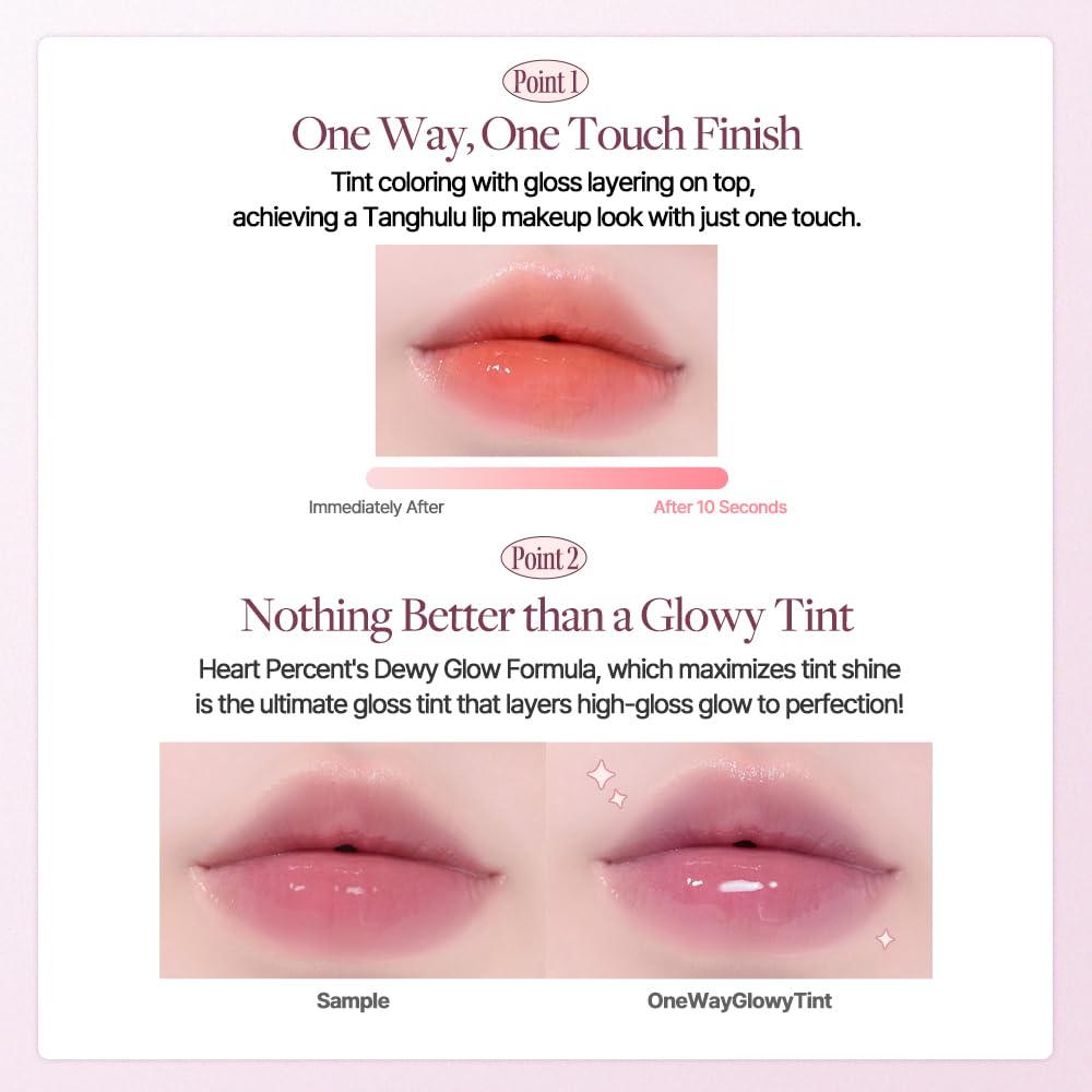 Heart Percent Dote On Mood Lip Tint 04 Pink Babe – Glowy Glossy Finish, Long-Lasting Color