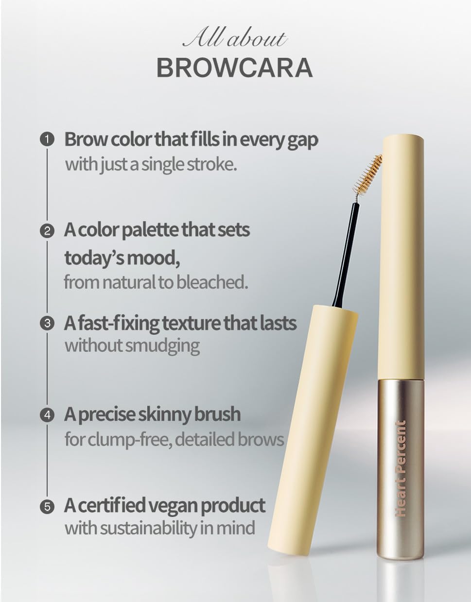 Heart Percent Dote On Mood Browcara 04 Ash Pink – Waterproof, Long-Lasting Brow Color Mascara