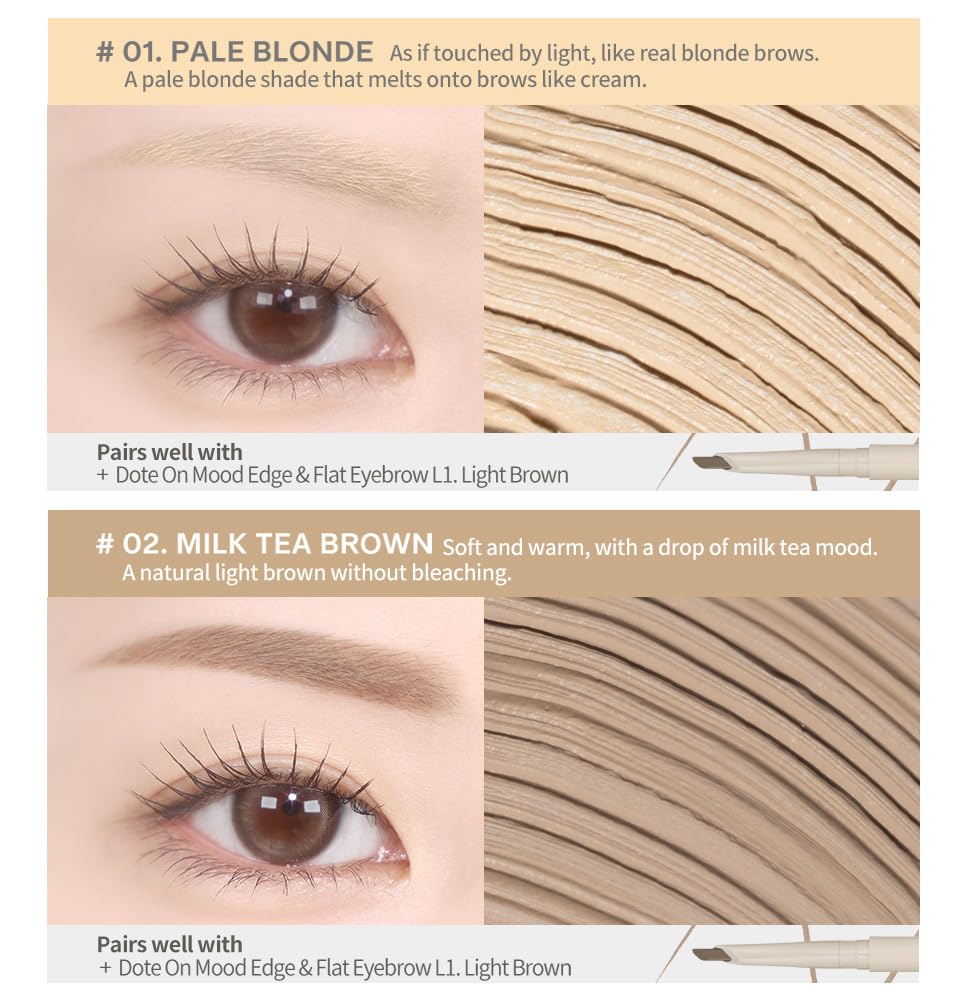 Heart Percent Dote On Mood Browcara 04 Ash Pink – Waterproof, Long-Lasting Brow Color Mascara