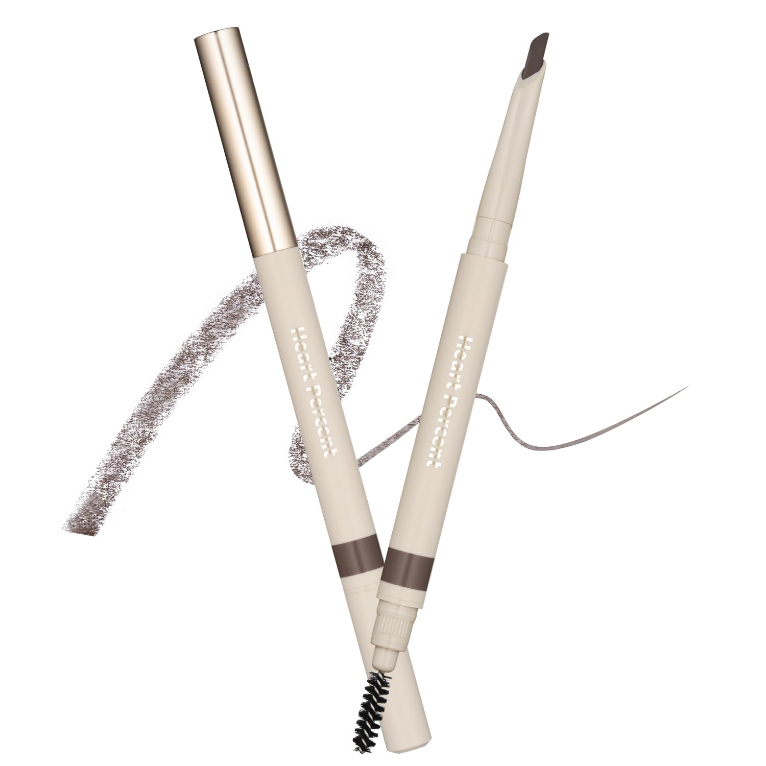 Heart Percent Dote On Mood Edge & Flat Brow Pencil Retractable Definer with Built-in Shaper Spoolie D1 Classic Brown