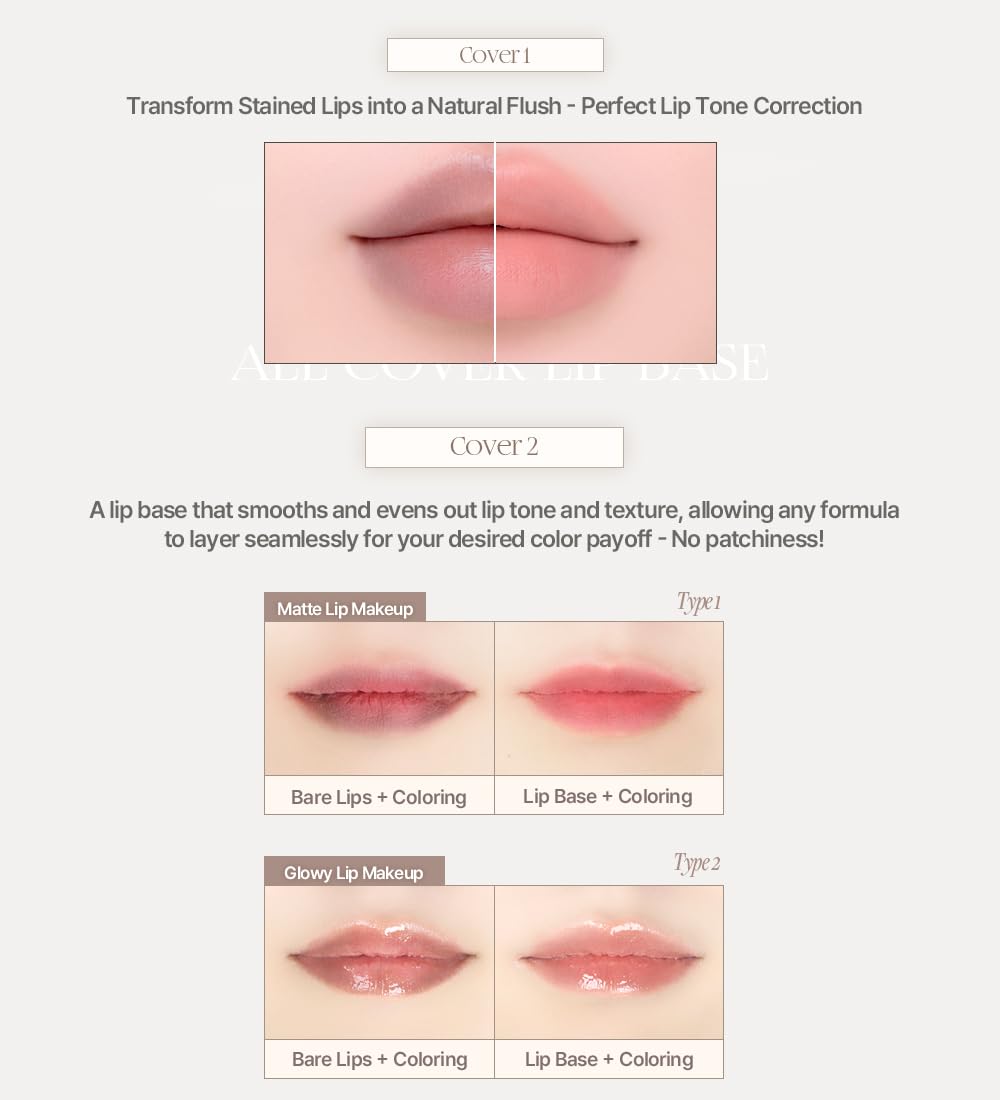 Heart Percent Dote On Mood All Cover Lip Base #01 Cream Beige | Flawless Lip Tone & Texture