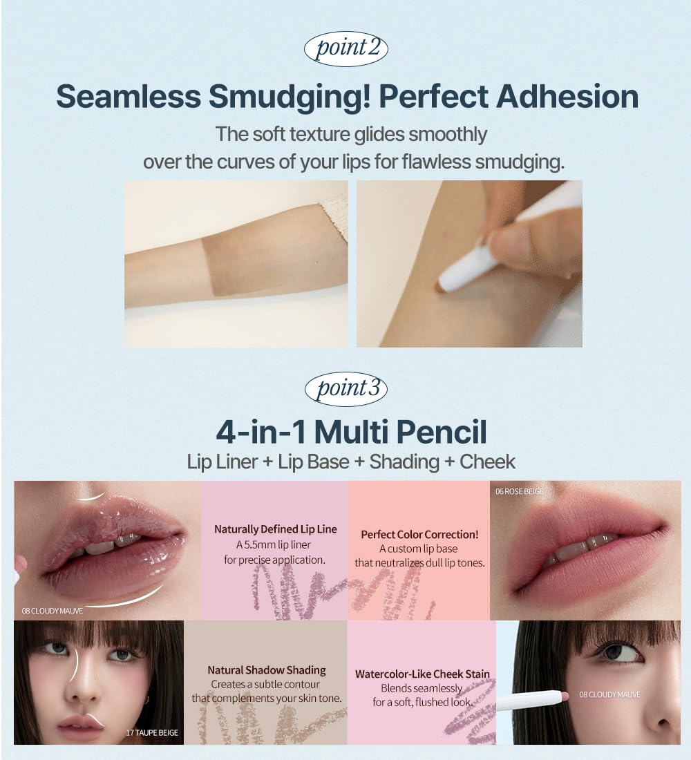 Heart Percent Dote On Mood Lip Liner Pencil – Long-Lasting Taupe Beige (#17)