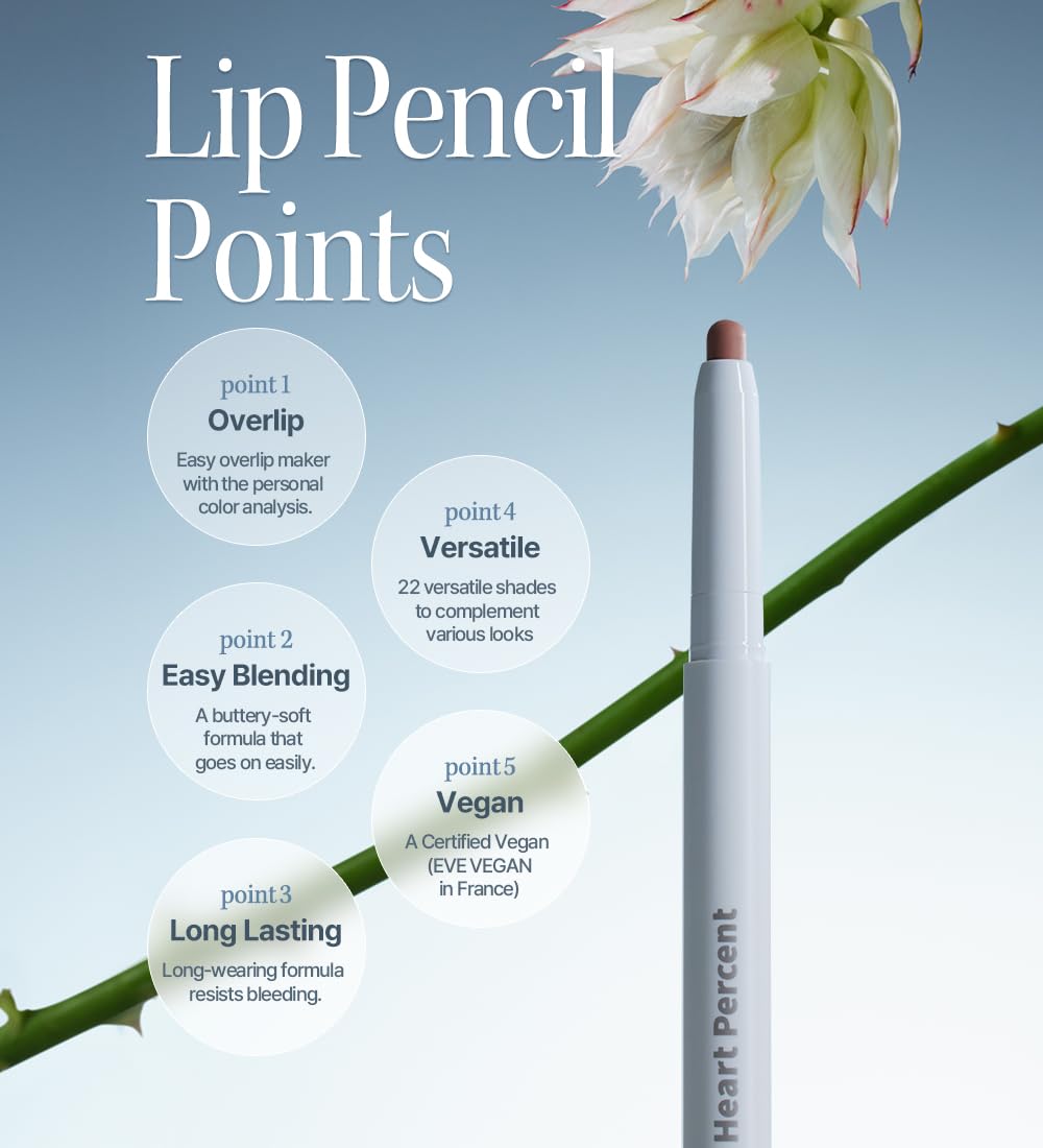 Heart Percent Dote On Mood Lip Liner Pencil – Long-Lasting Taupe Beige (#17)