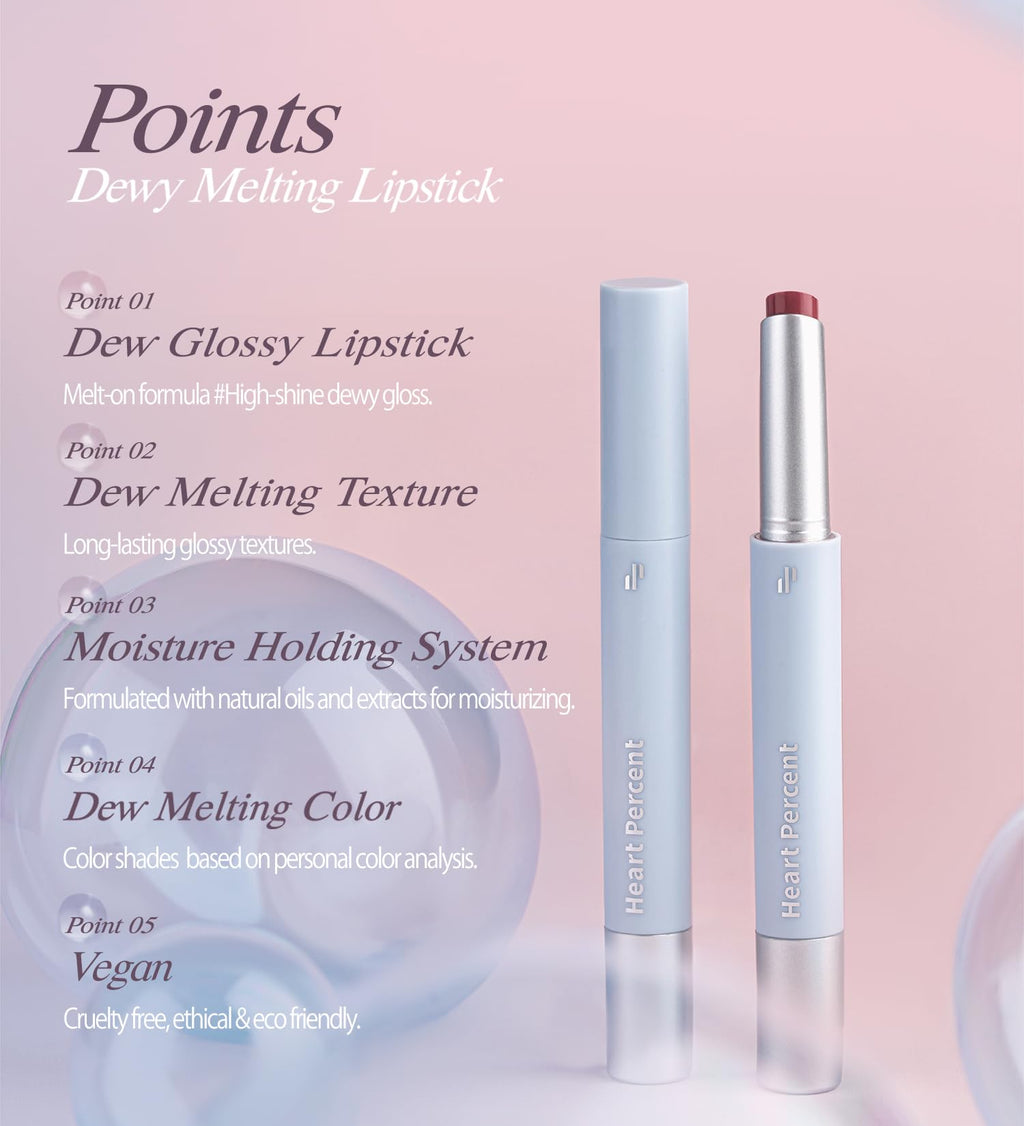 Heart Percent Dote On Mood Dewy Black Lipstick – High-Shine Dewy Melting Lip Color