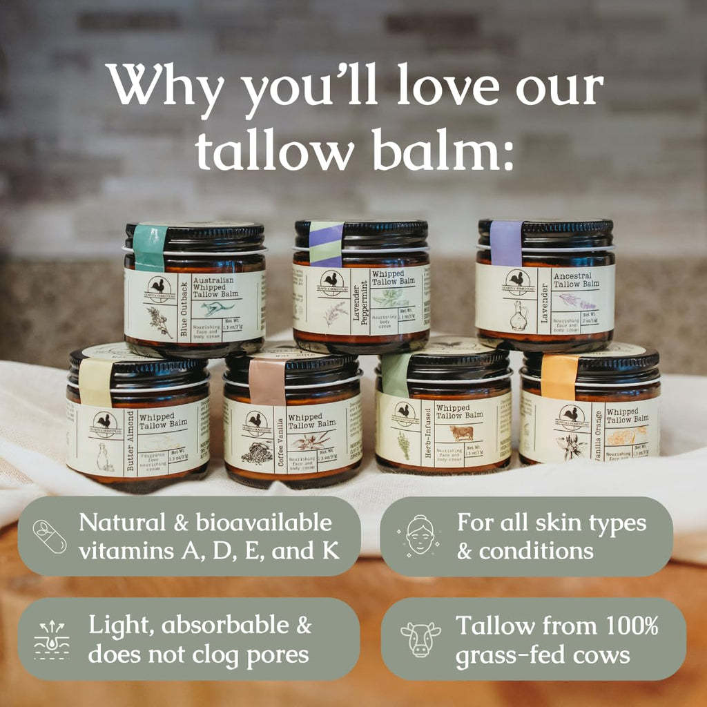 Hearth and Homestead Blue Outback Tallow Balm with Emu, Jojoba, Sandalwood & Blue Cypress — 1.3 oz