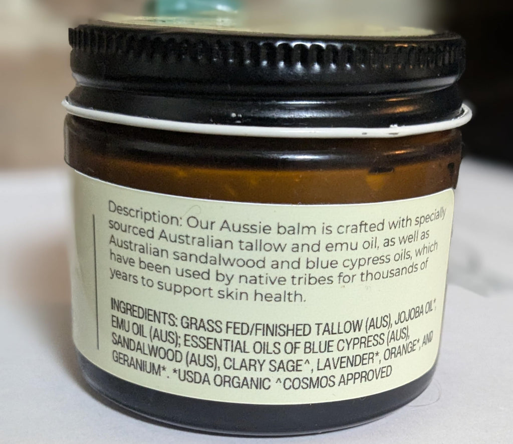 Hearth and Homestead Blue Outback Tallow Balm with Emu, Jojoba, Sandalwood & Blue Cypress — 1.3 oz