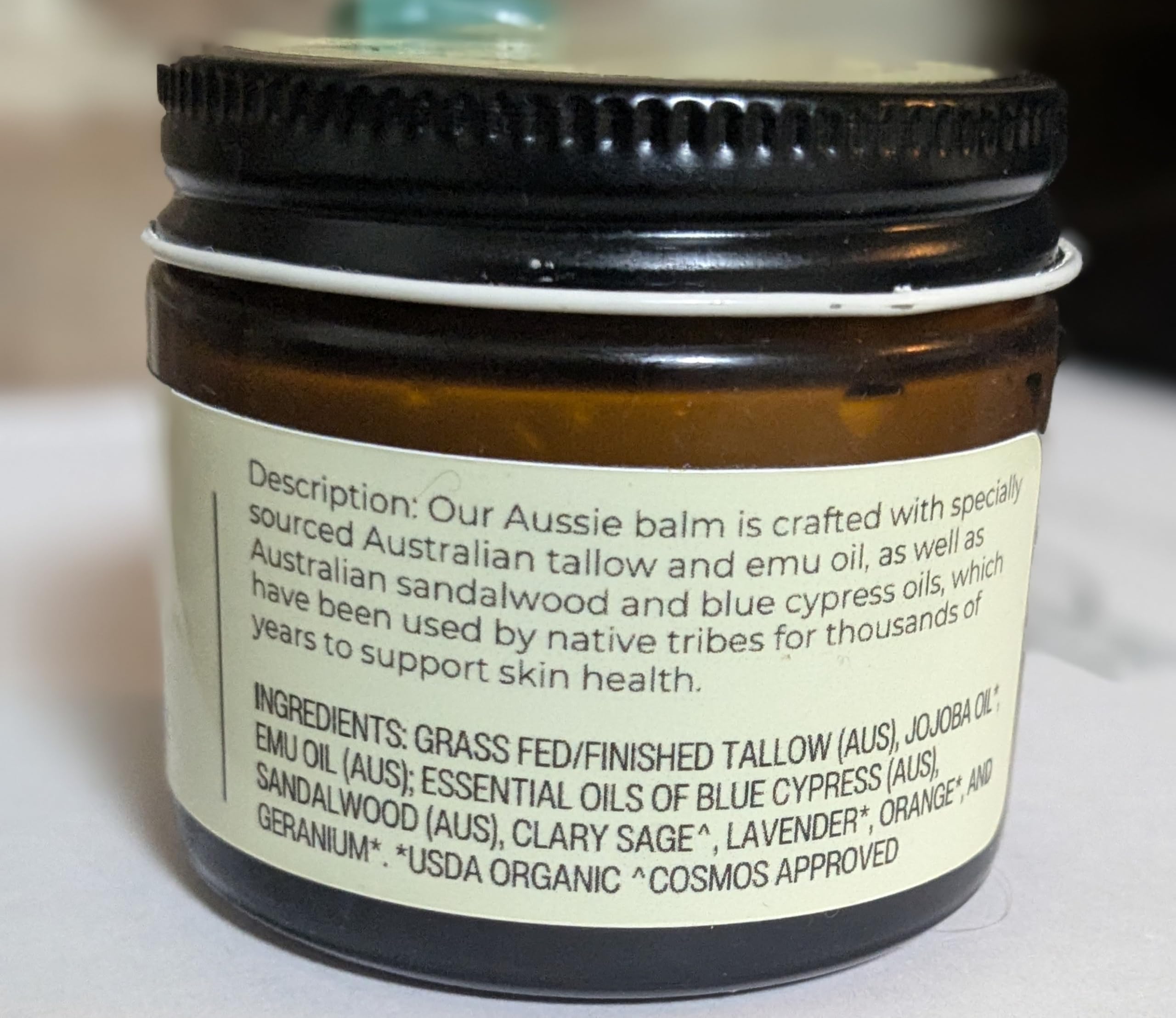 Hearth and Homestead Blue Outback Tallow Balm with Emu, Jojoba, Sandalwood & Blue Cypress — 1.3 oz