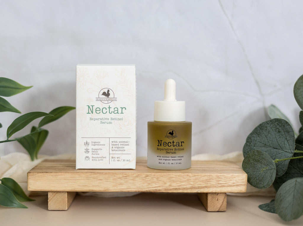 Nectar Natural Retinol Serum by Hearth & Homestead – Cod Liver Oil, Tallow & Emu Oil | 1 fl oz