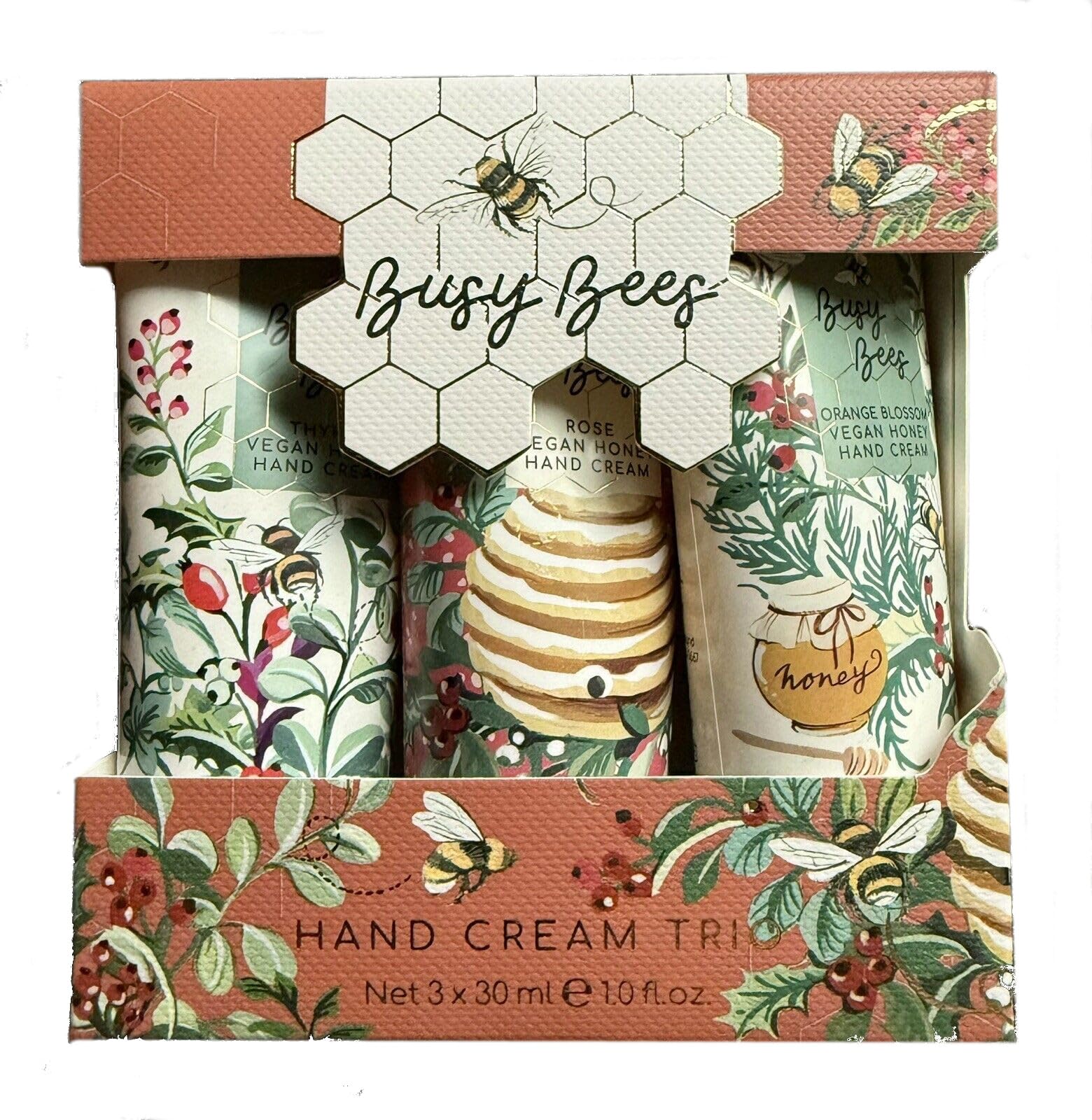 Heathcote & Ivory Busy Bees Holiday Vegan Hand Cream Trio – 3 Honey-Free Fragrances