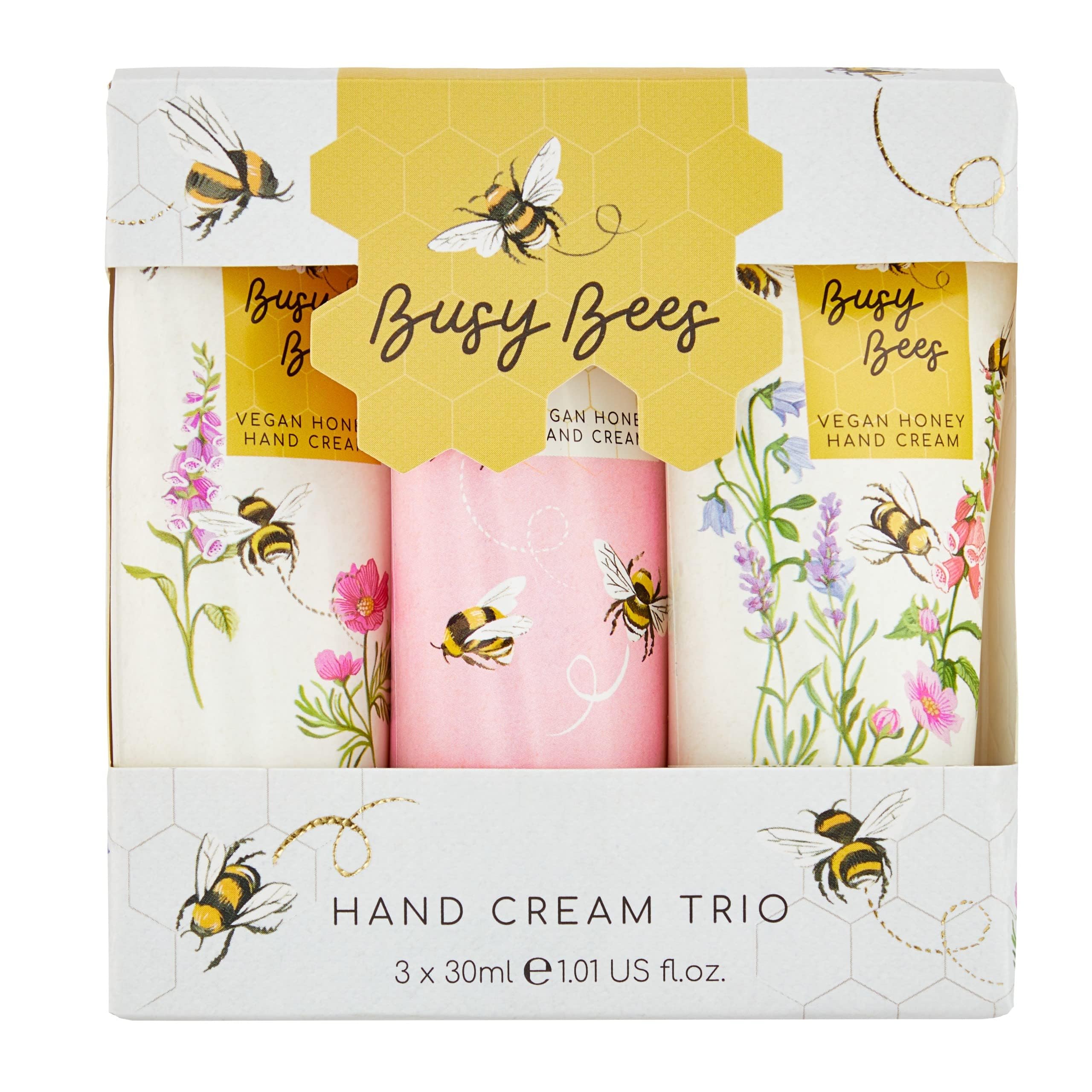 Heathcote & Ivory Busy Bees Orange Blossom Honey Hand Cream Trio – 3 x 30ml, Vegan & Cruelty-Free
