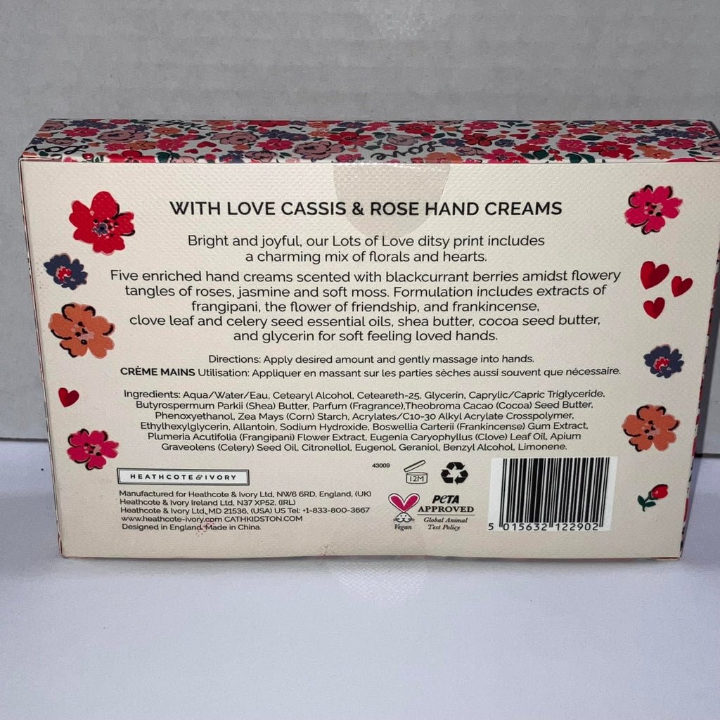Heathcote & Ivory Cath Kidston With Love Cassis & Rose Hand Cream Set 5x30ml