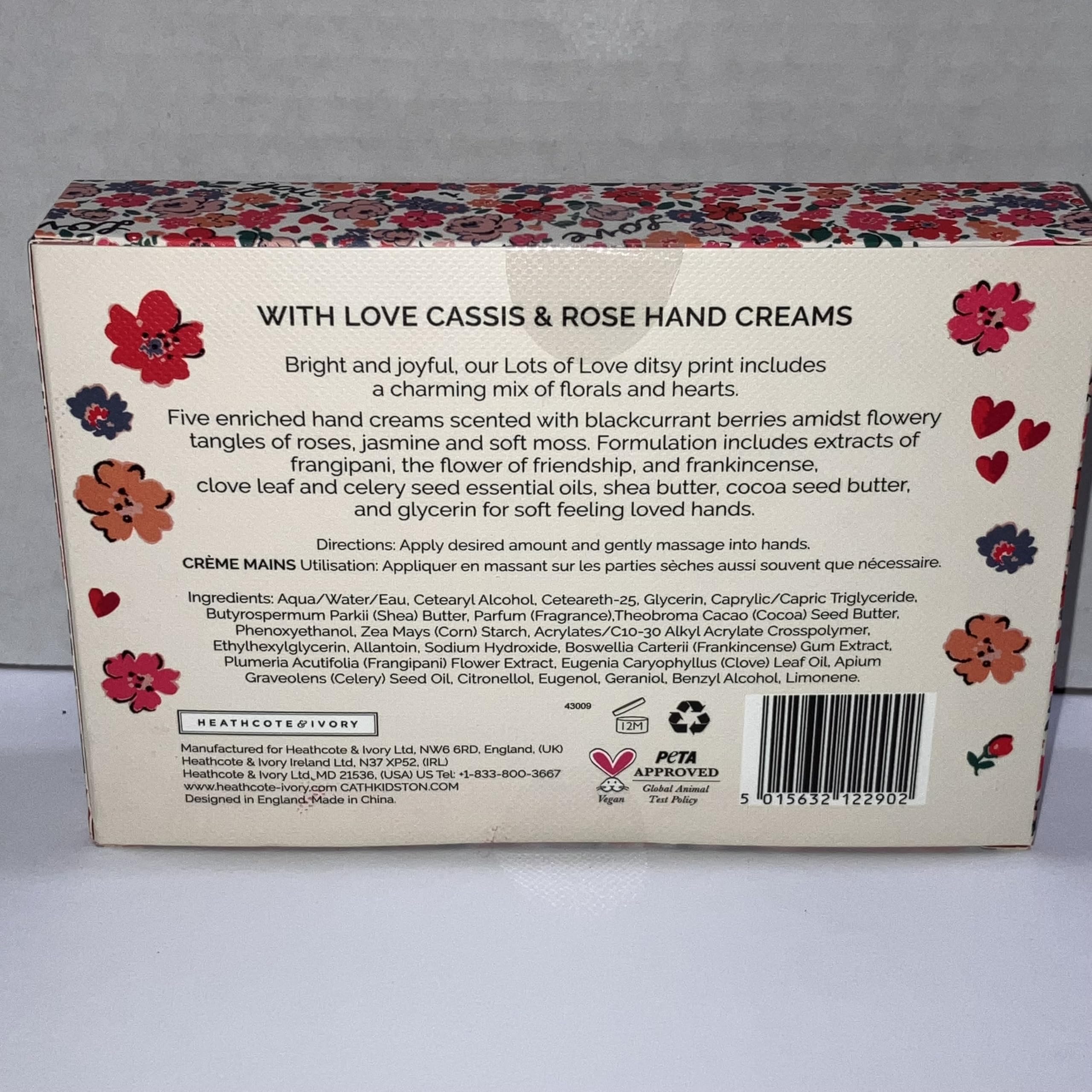 Heathcote & Ivory Cath Kidston With Love Cassis & Rose Hand Cream Set 5x30ml