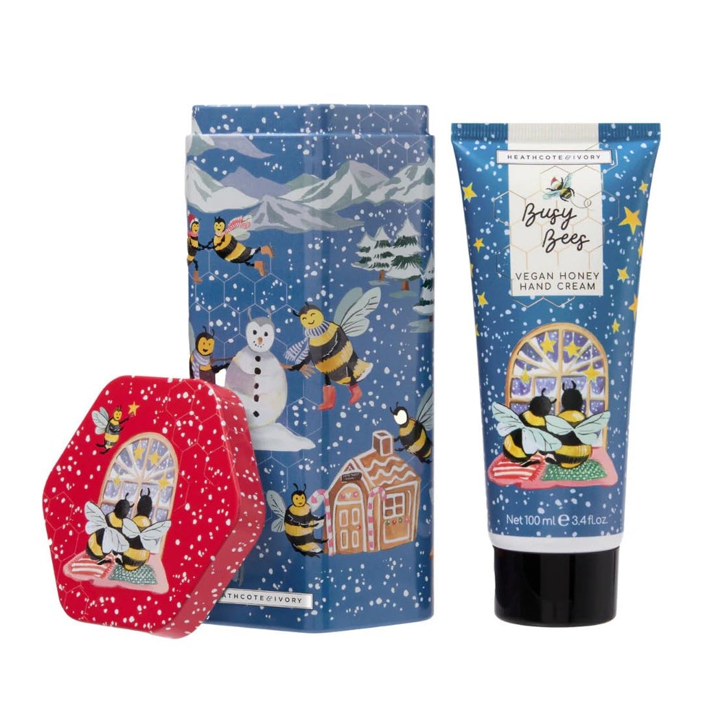 Heathcote & Ivory Busy Bees Winter Vegan Thyme & Honey Hand Cream Tin 3.4oz