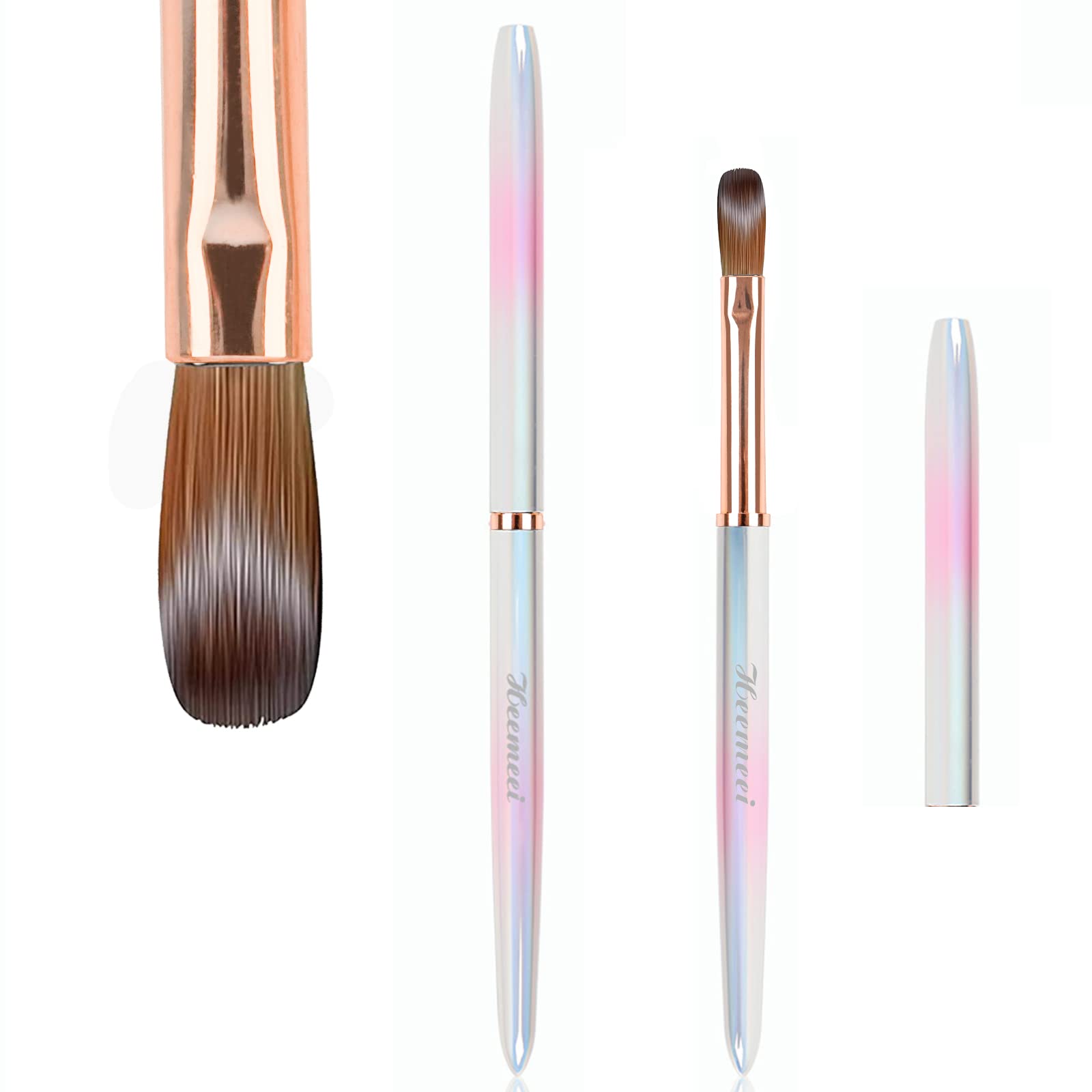 heemeei 8# Acrylic Nail Brush – 100% Kolinsky Hair, Sturdy Handle